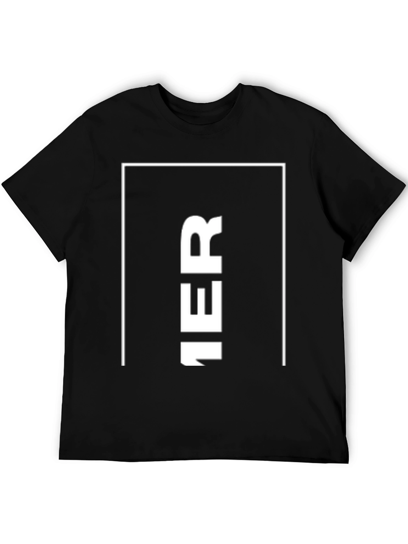 Camiseta Negra Hombre: Diseño Vertical 1ER