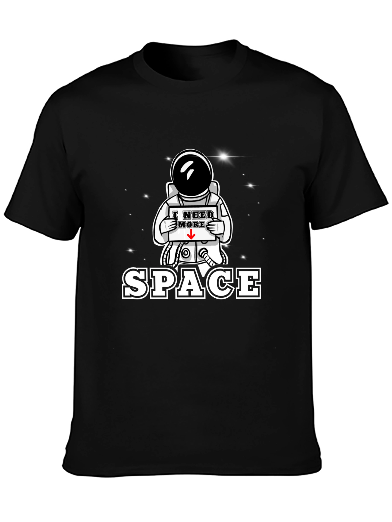 Camiseta Negra I Need More Space Astronauta
