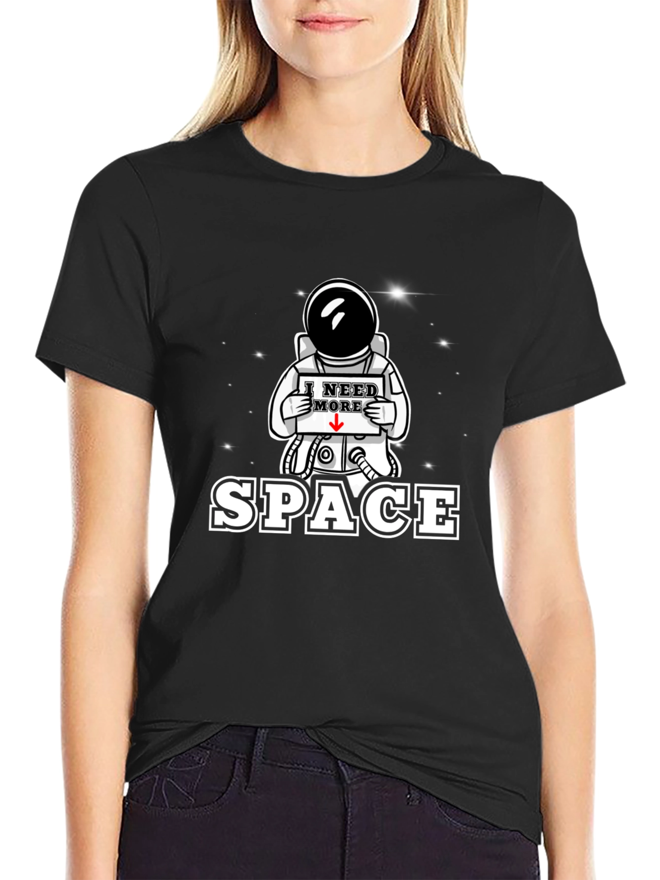 Camiseta Negra I Need More Space Astronauta