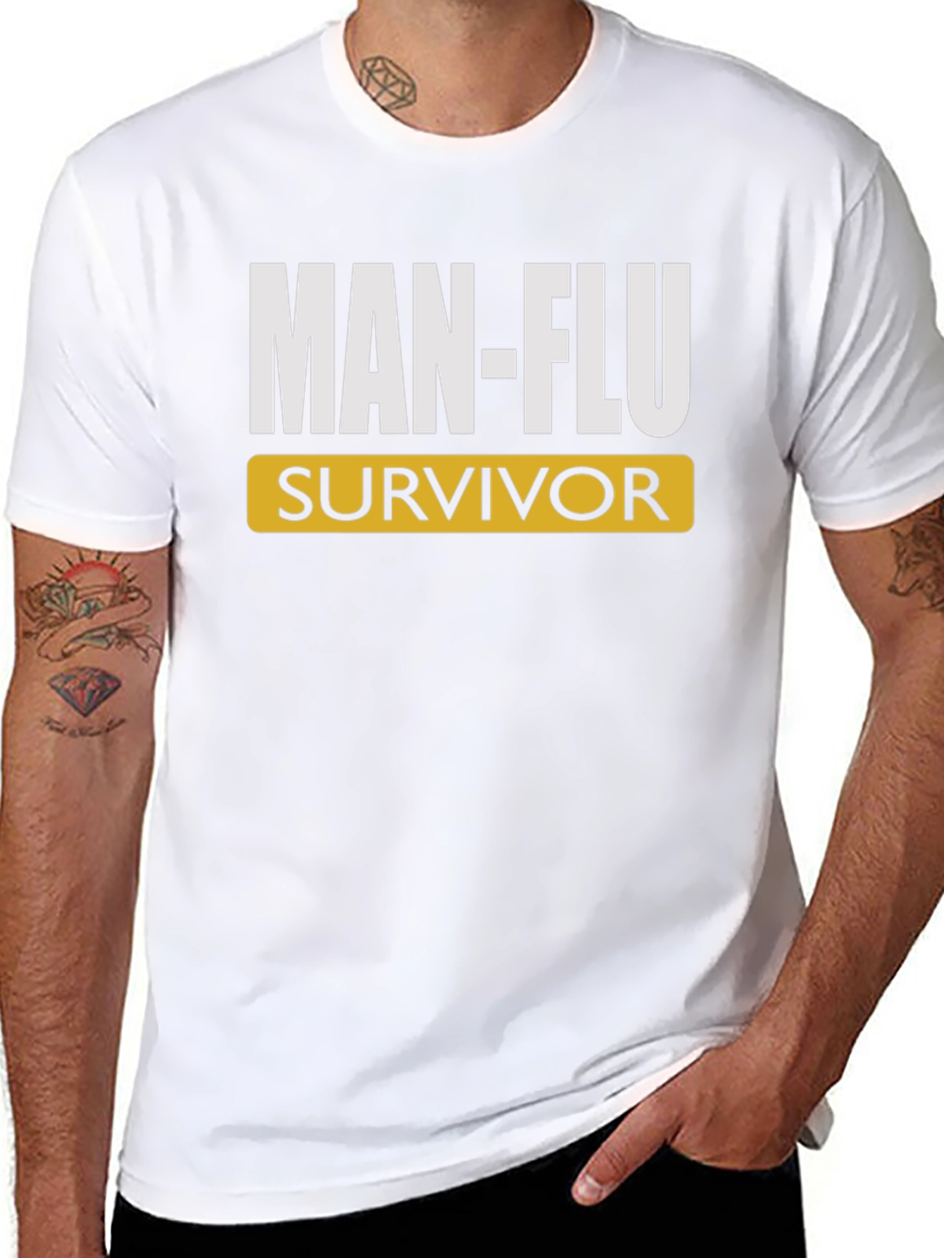 Camiseta Hombre: MAN-FLU Survivor