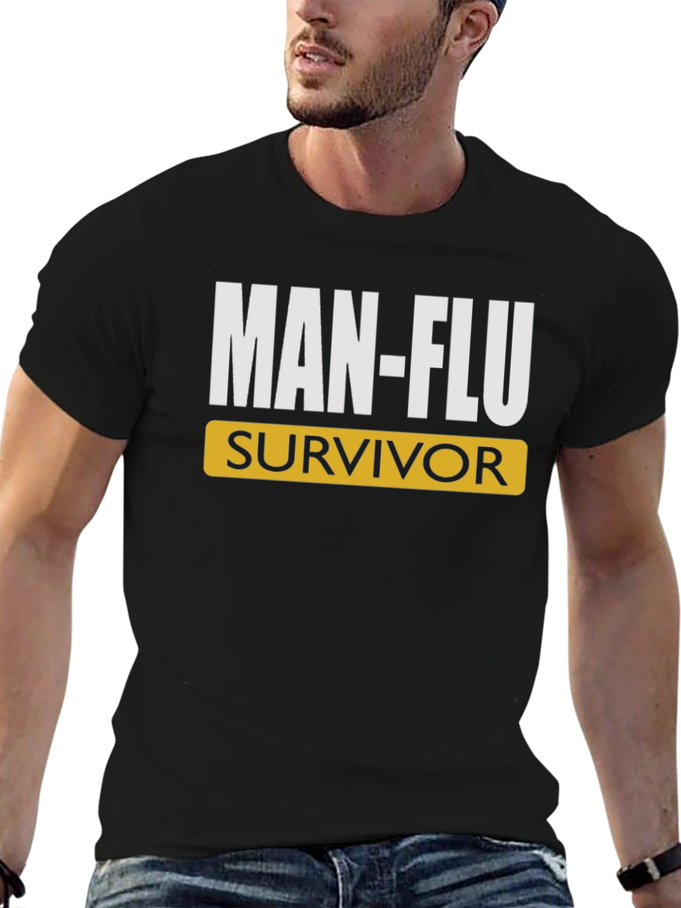 Camiseta Hombre: MAN-FLU Survivor