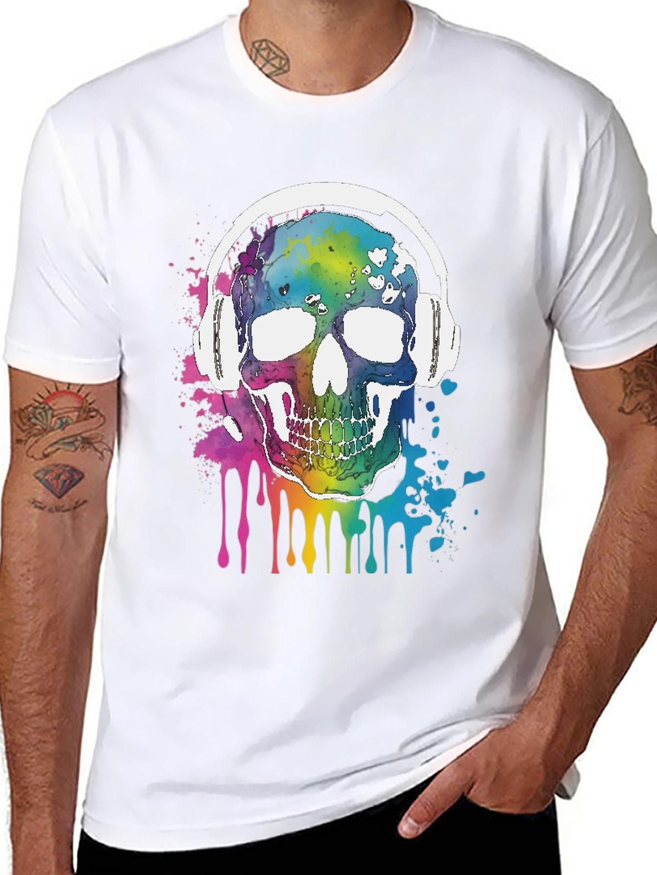 Camiseta Negra con Calavera Musical