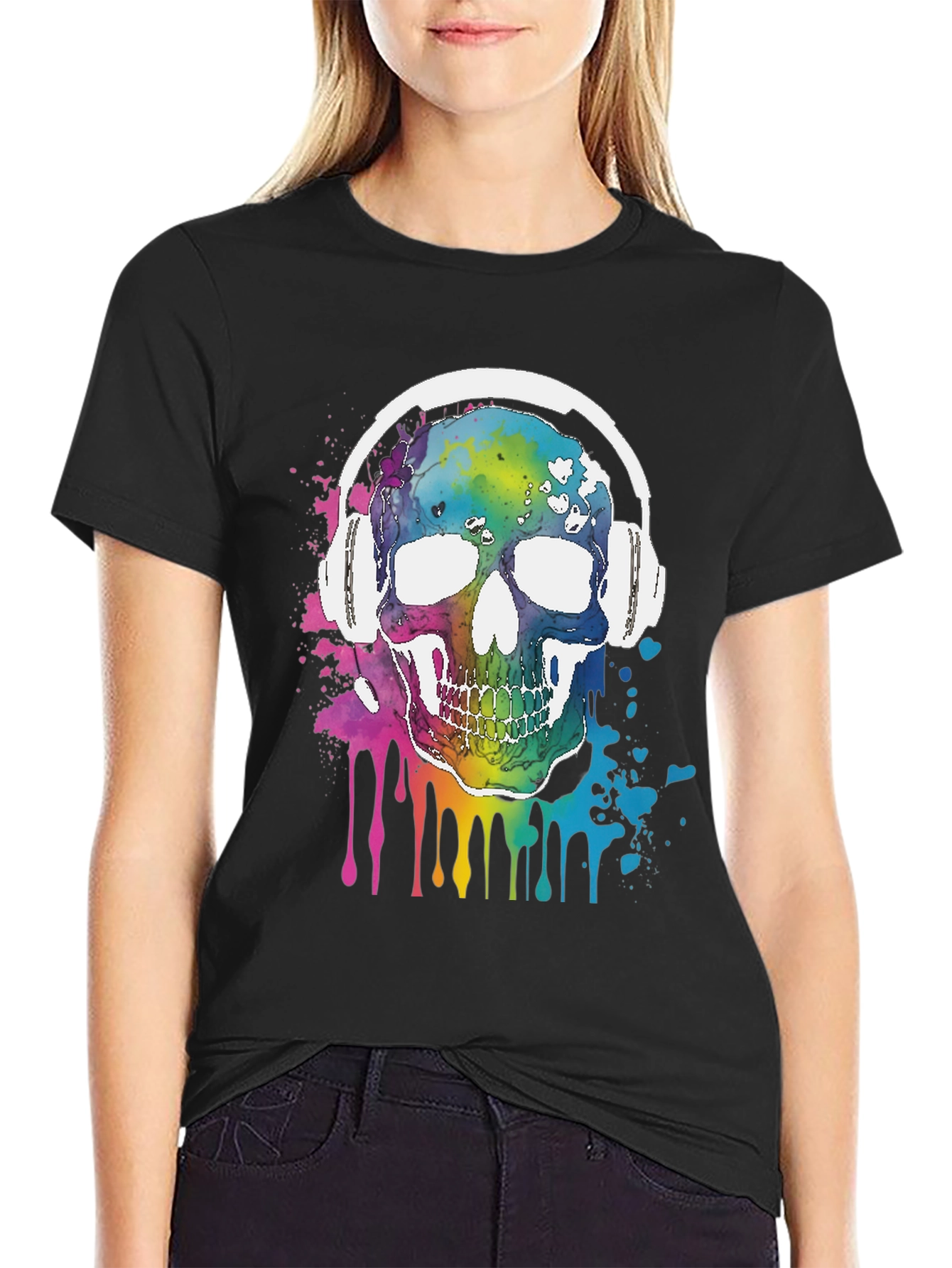 Camiseta Negra con Calavera Musical