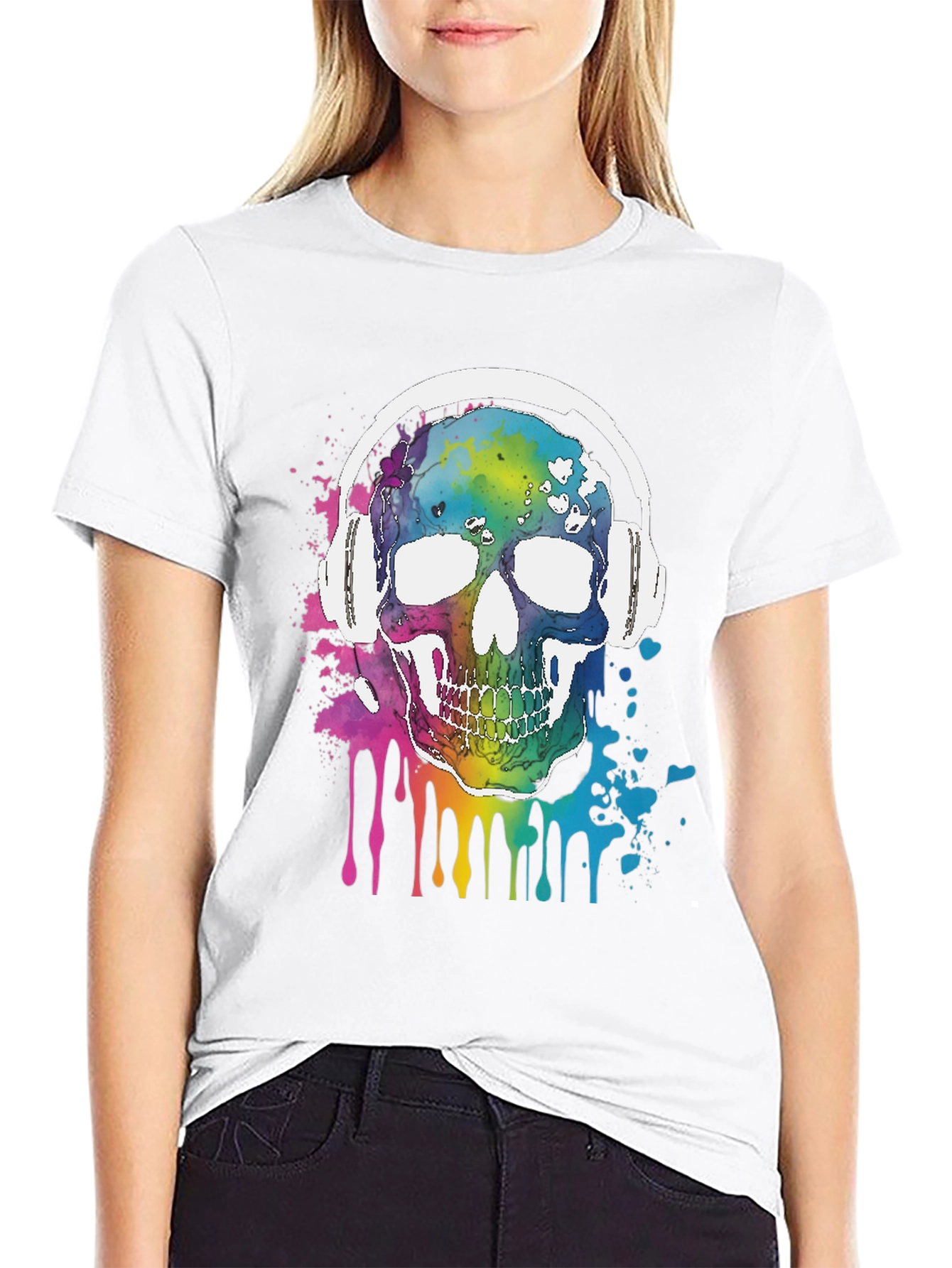 Camiseta Negra con Calavera Musical