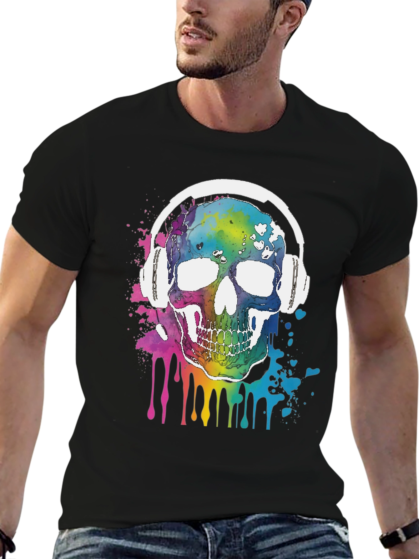 Camiseta Negra con Calavera Musical