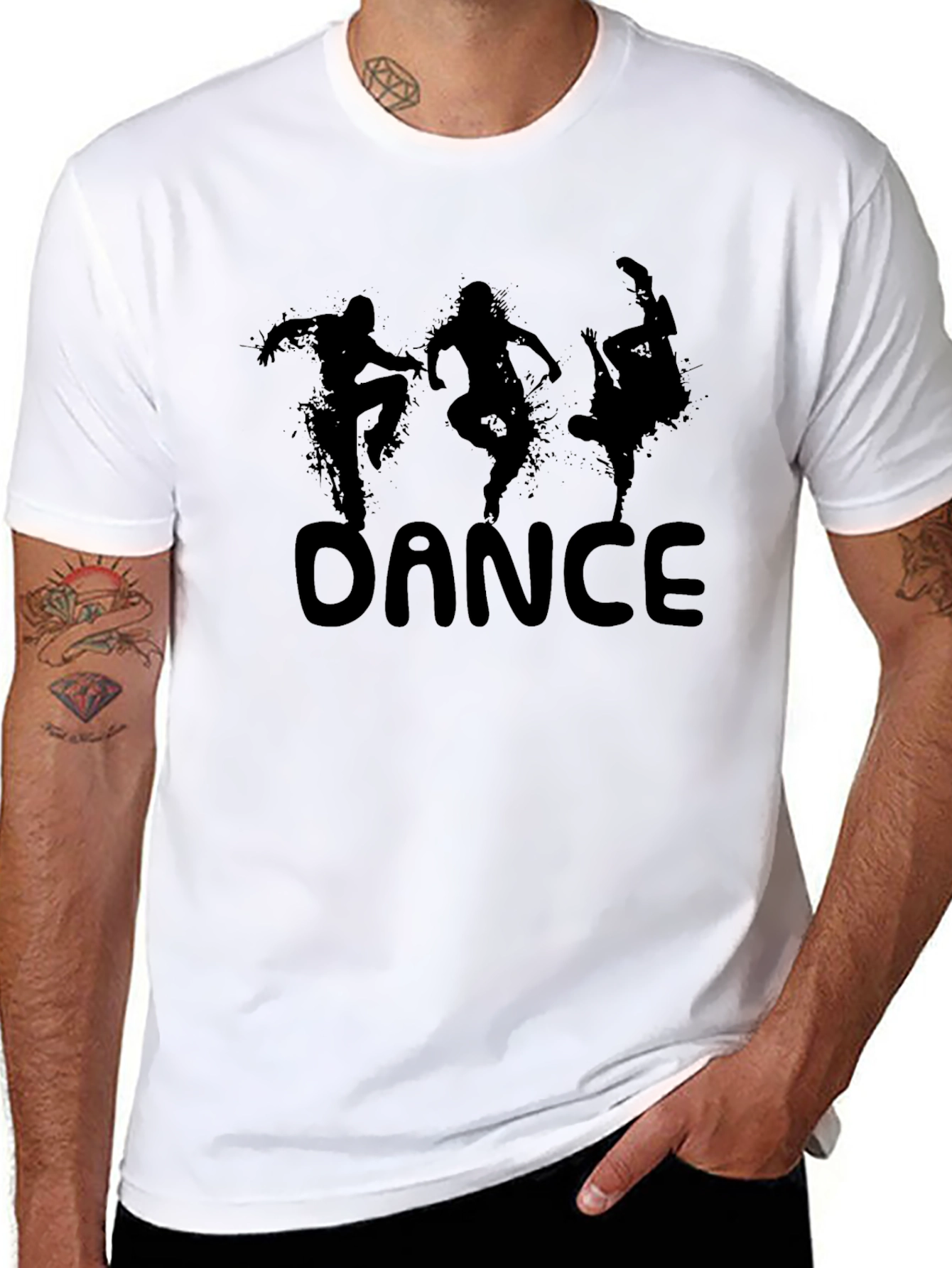 Camiseta Negra Estampada: DANCE Estilo Urbano