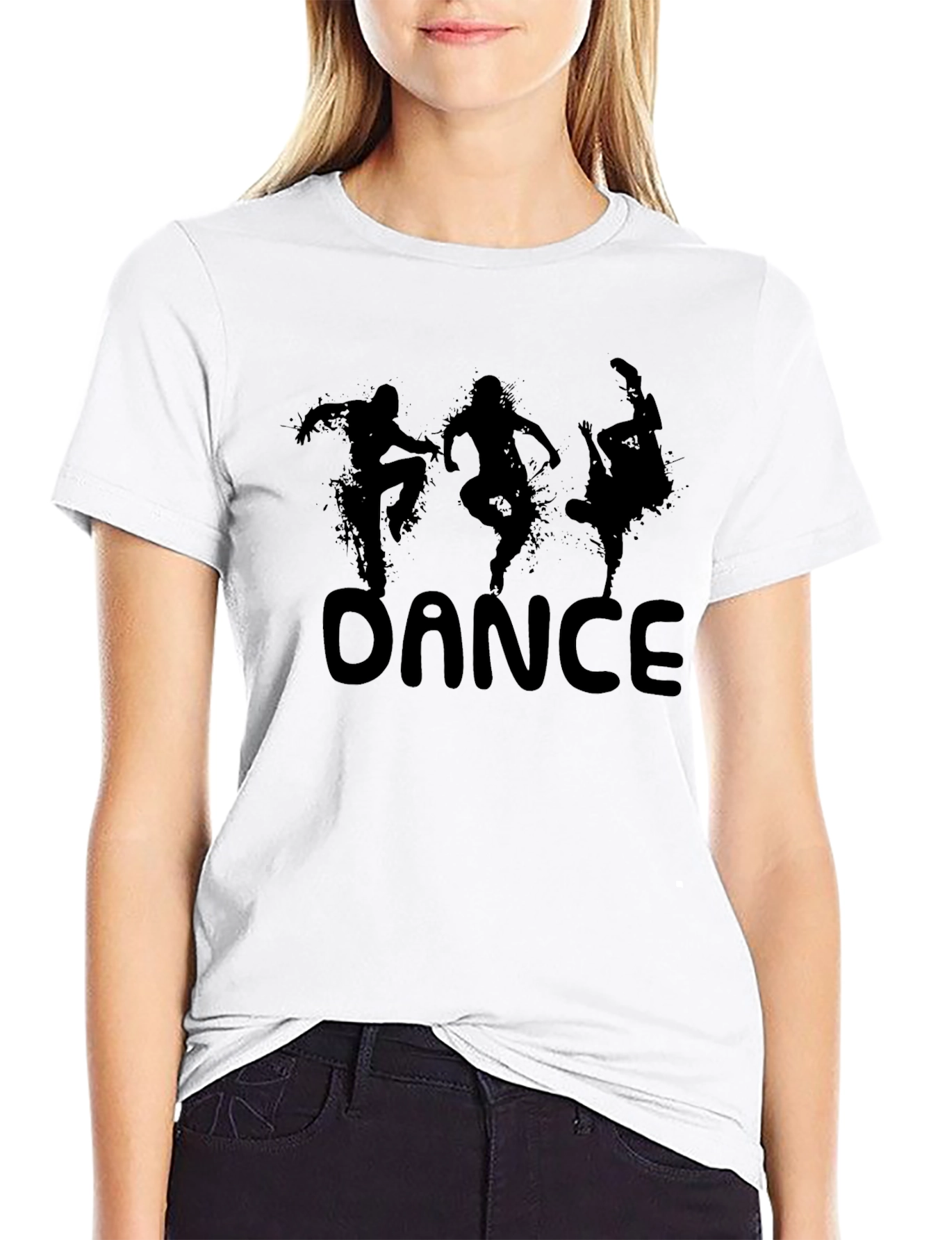 Camiseta Negra Estampada: DANCE Estilo Urbano