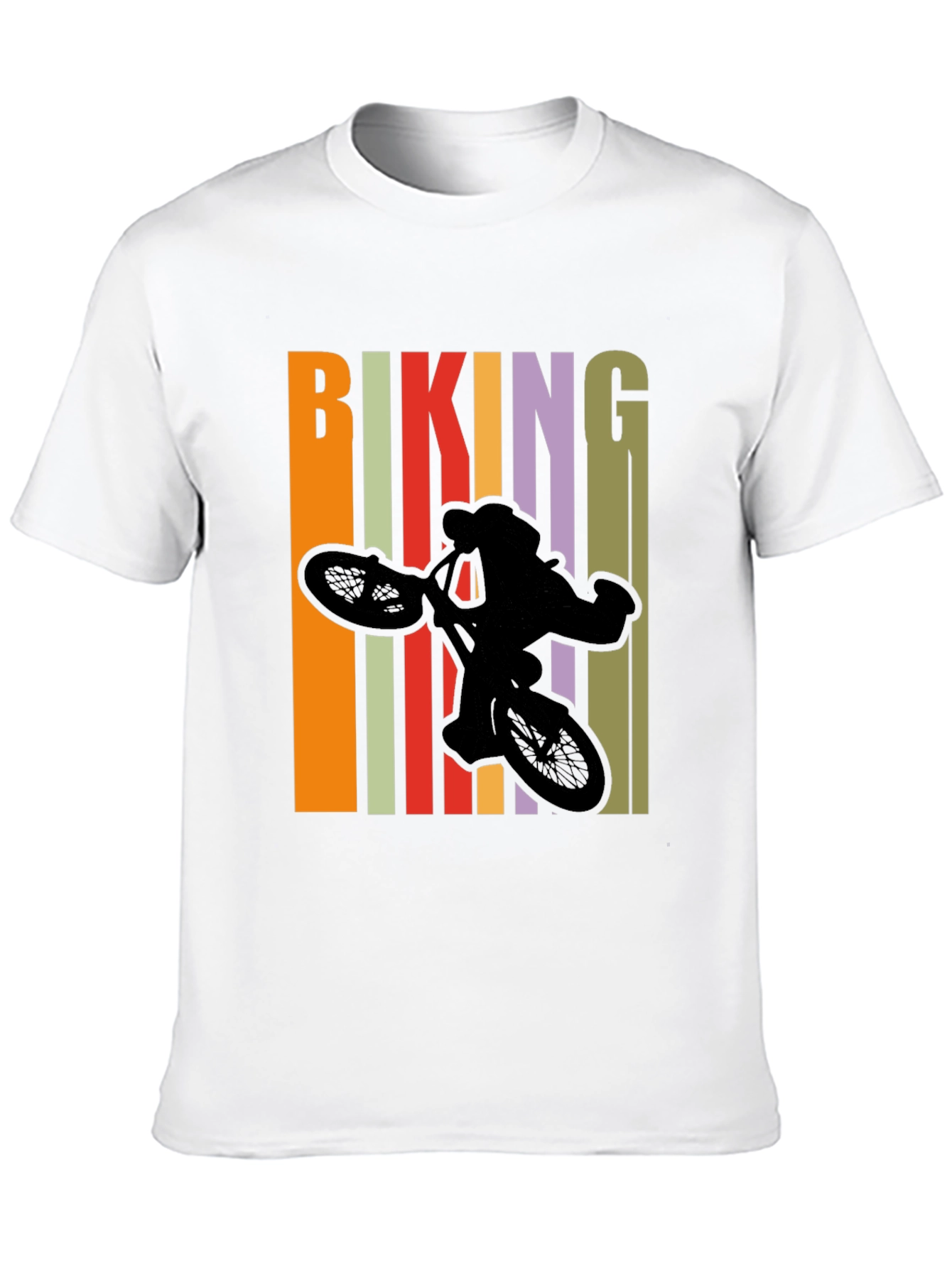 Camiseta Negra Biking Diseño Retro