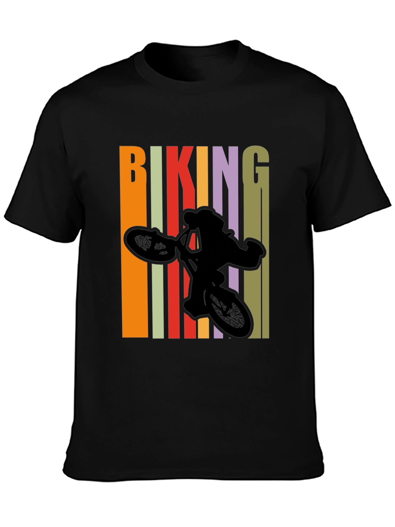 Camiseta Negra Biking Diseño Retro