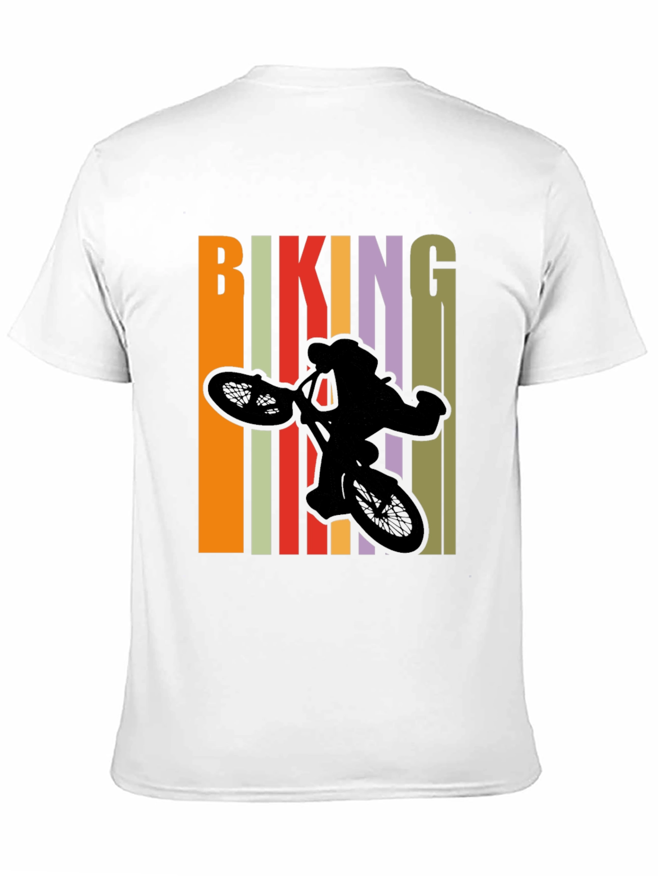 Camiseta Negra Biking Diseño Retro