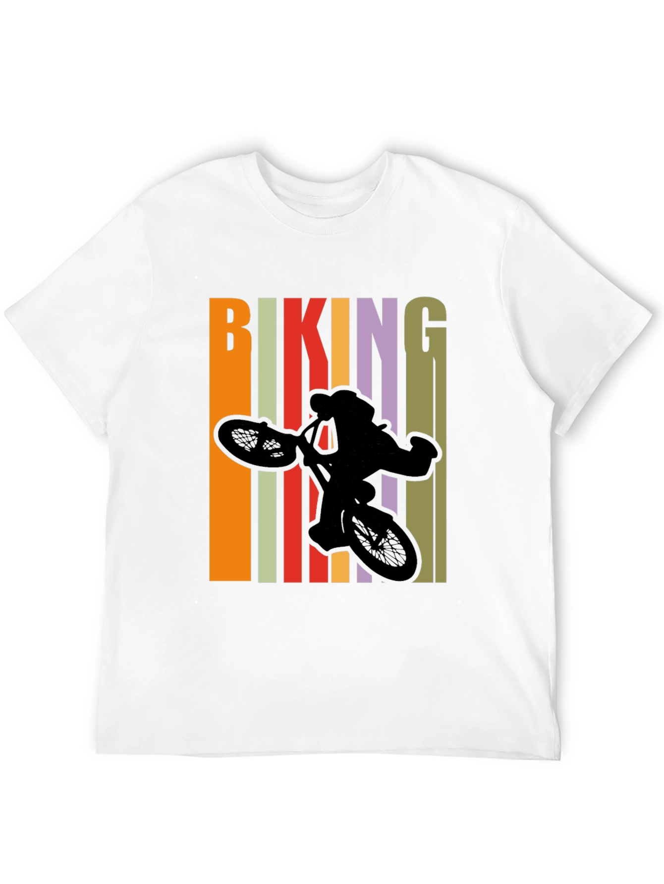 Camiseta Negra Biking Diseño Retro