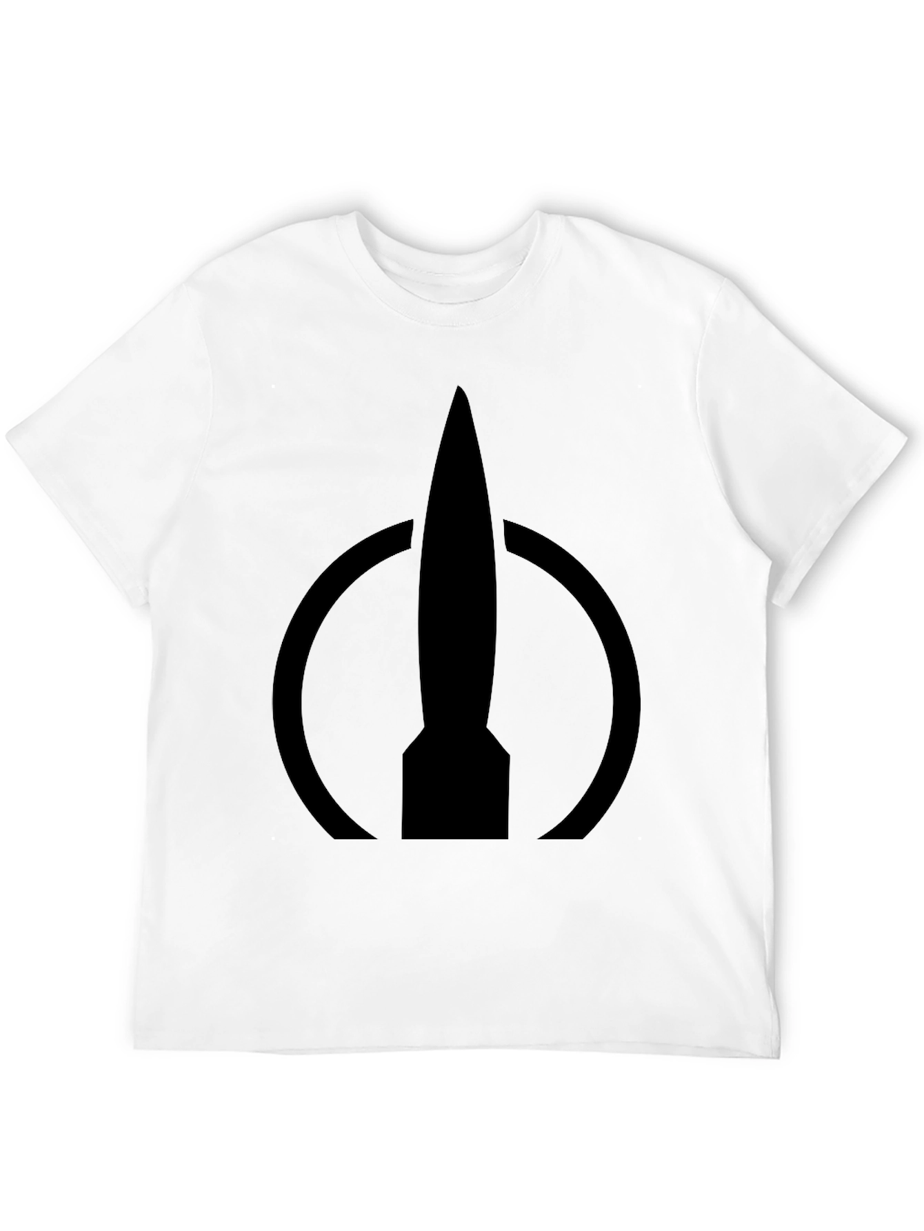 Camiseta Negra con Logo de Cohete