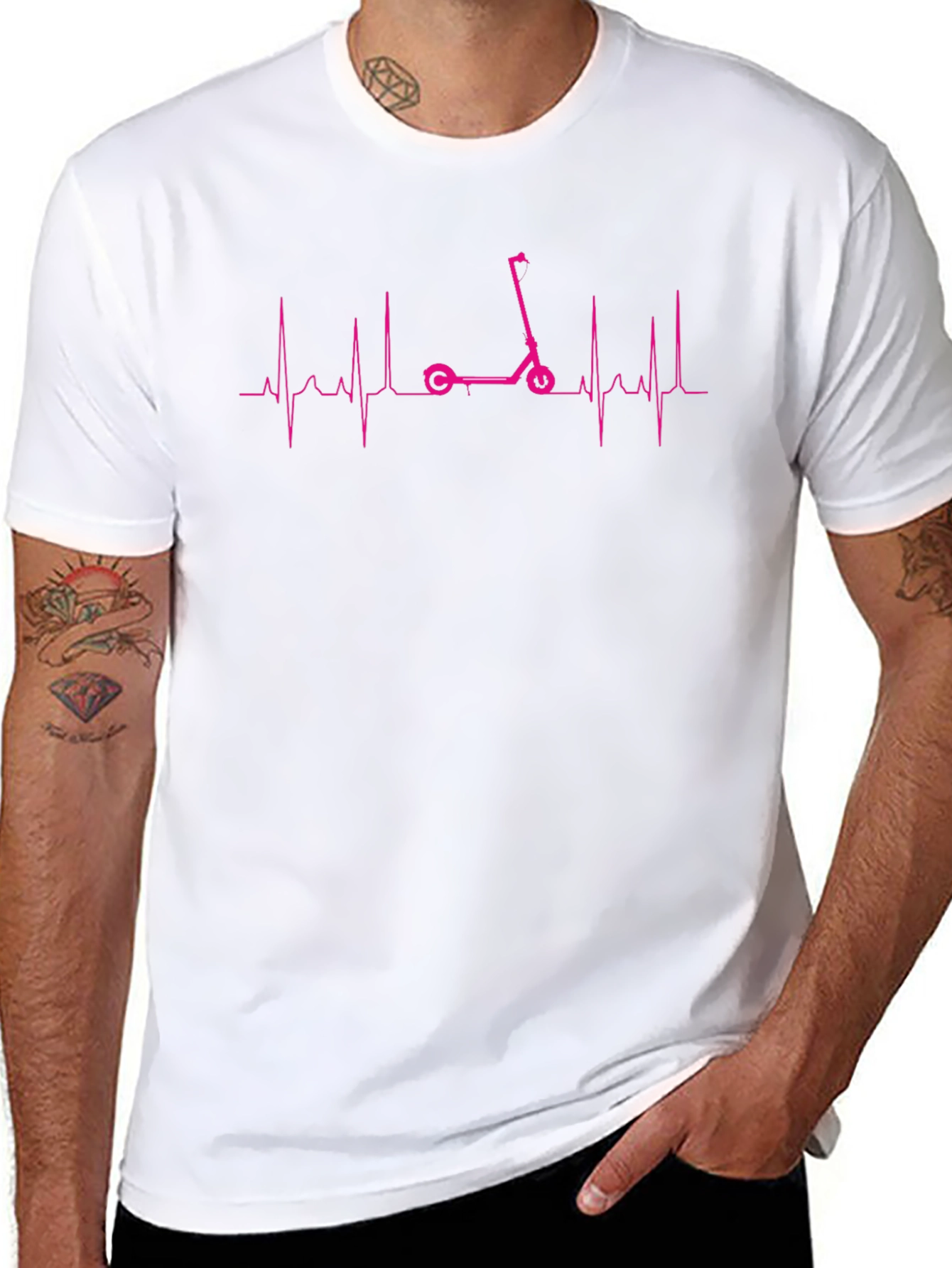 Camiseta Negra con Diseño de Scooter y Latido