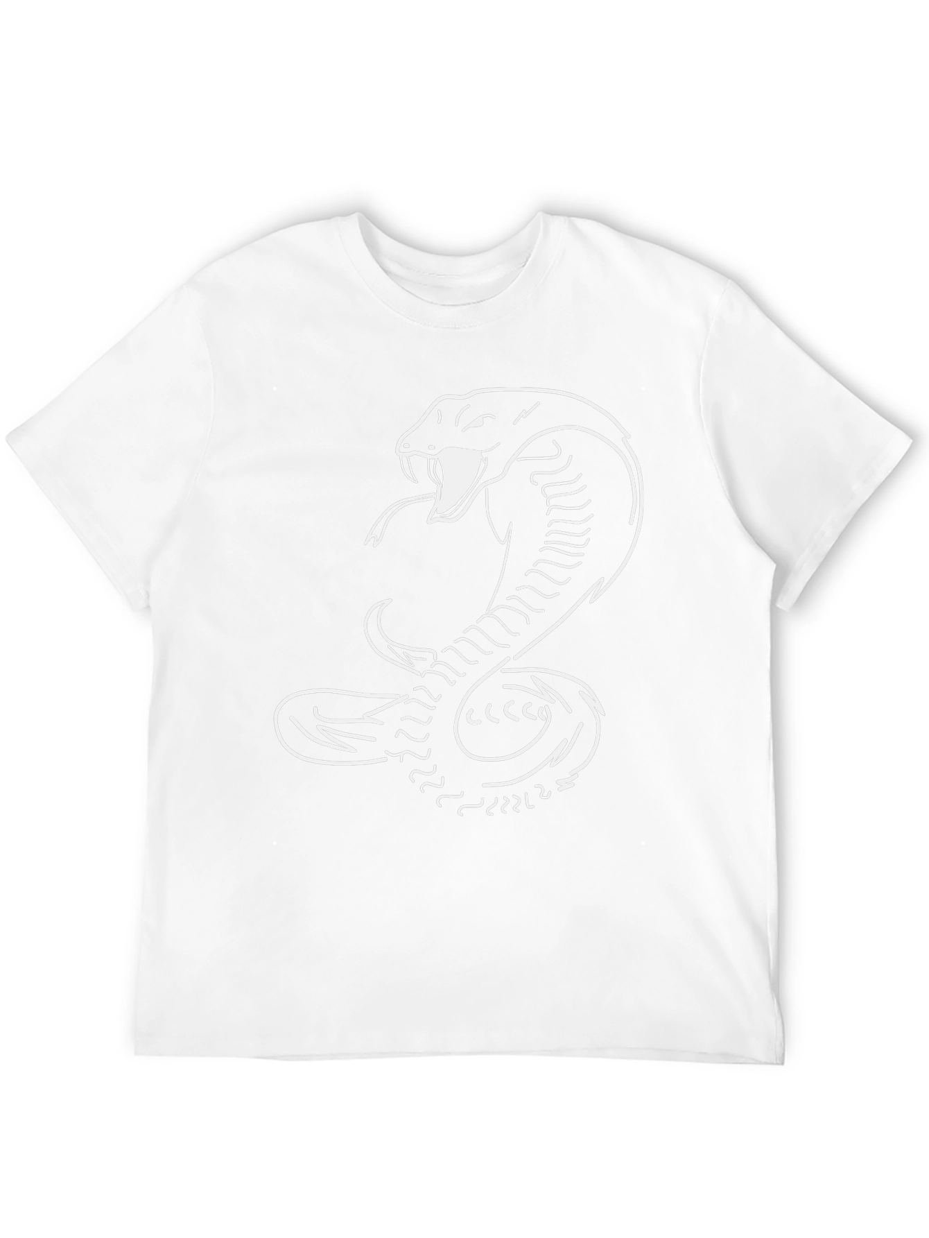 Camiseta Negra con Estampado de Cobra Blanca