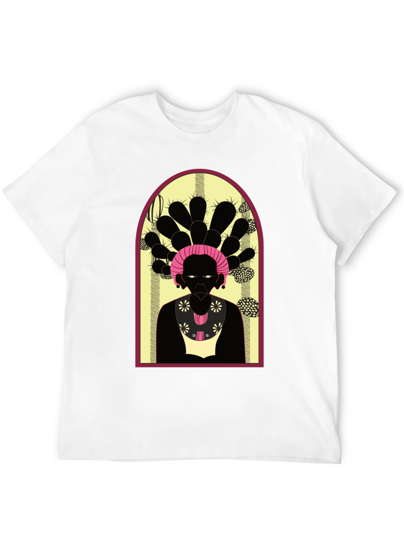 Camiseta Negra con Diseño Artístico Abstracto