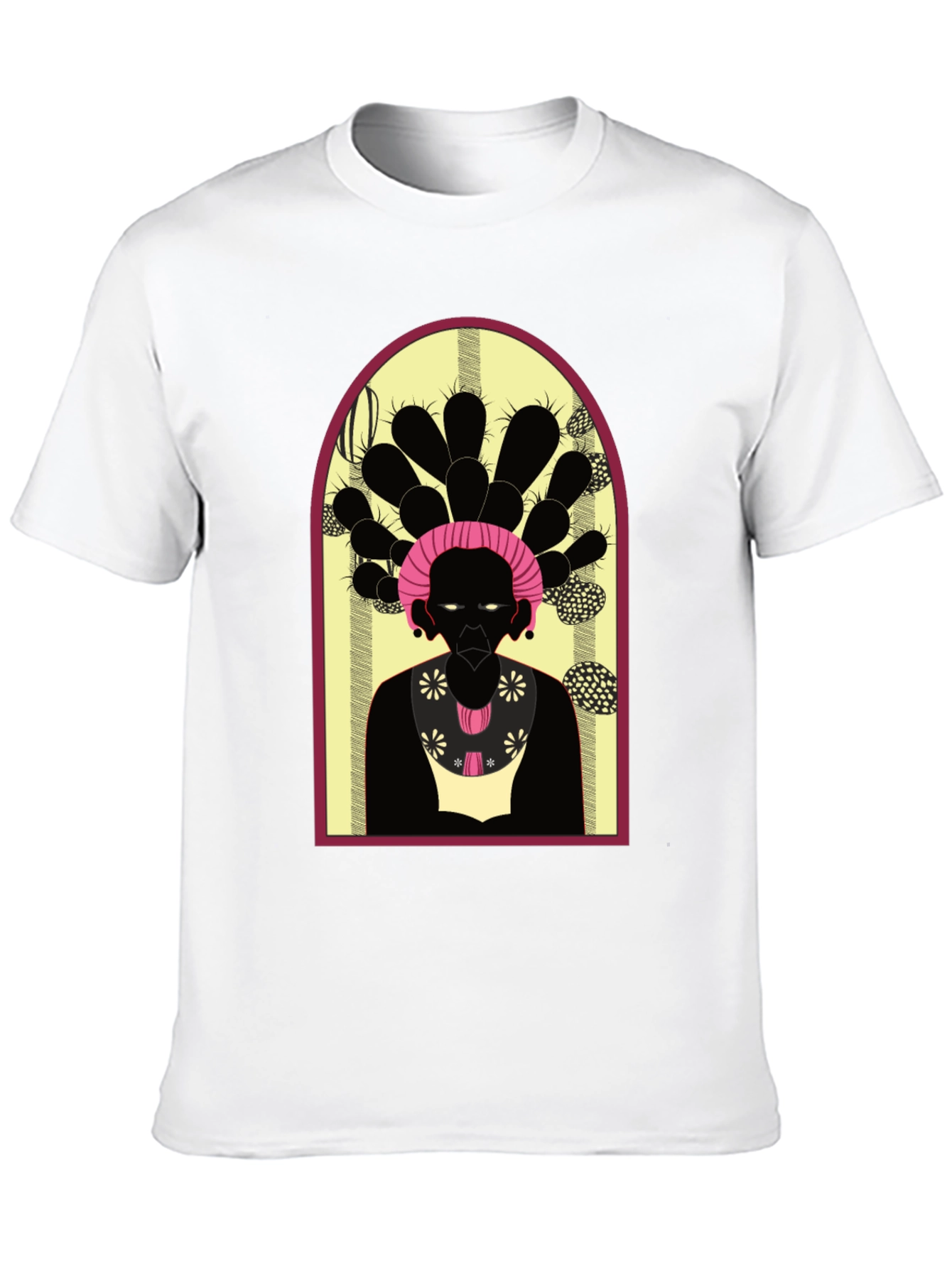 Camiseta Negra con Diseño Artístico Abstracto