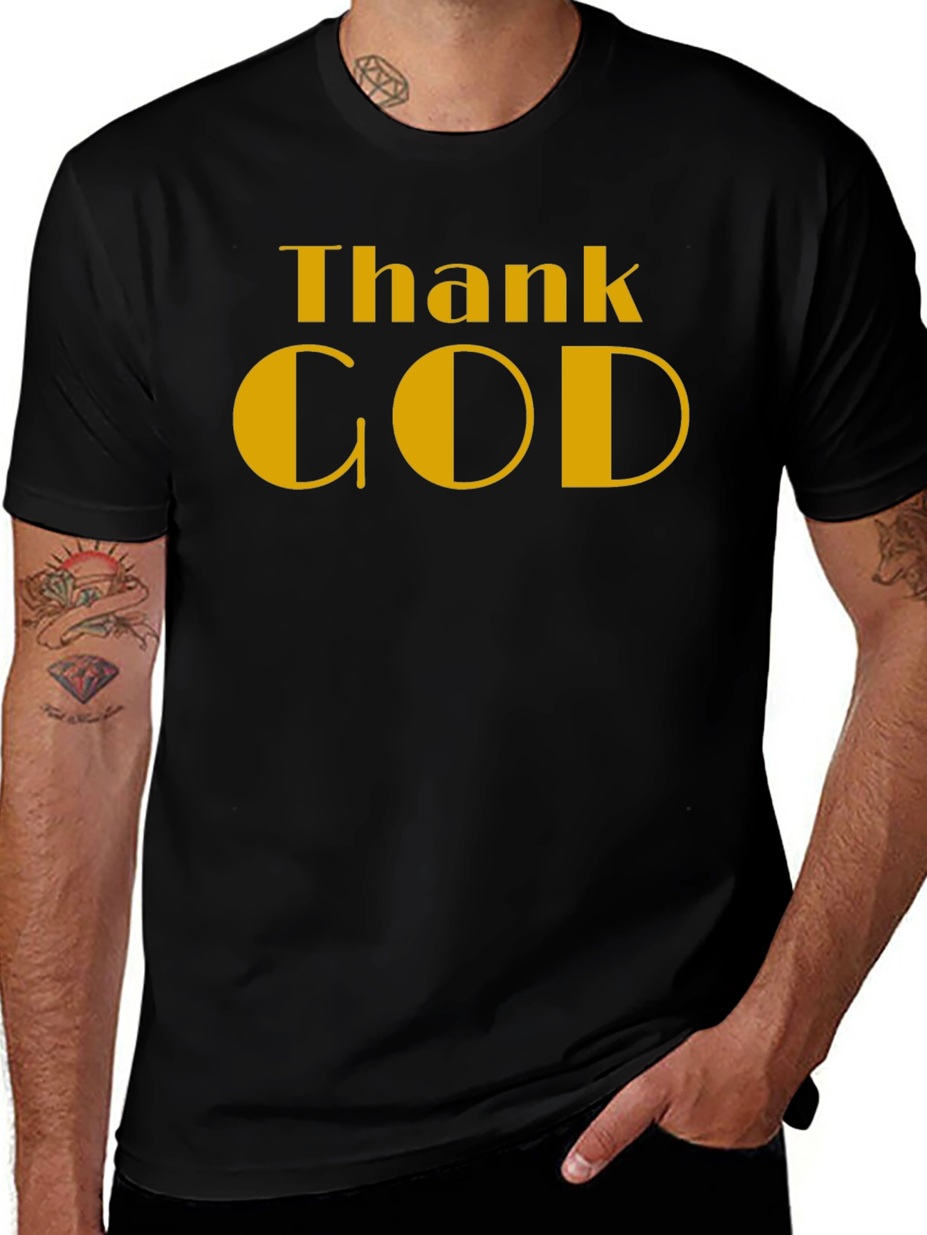 Camiseta Negra Thank God - Estilo y Gratitud