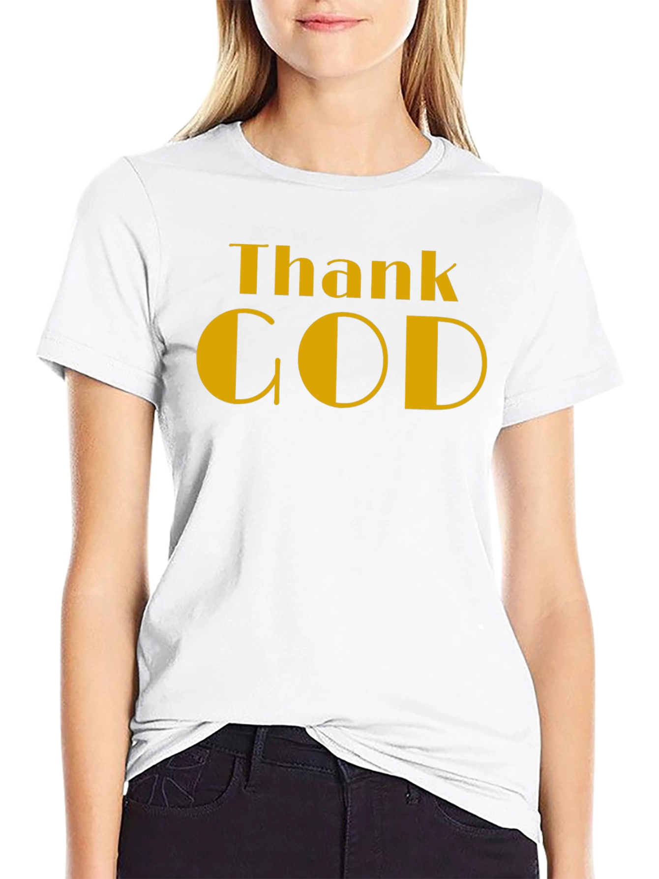 Camiseta Negra Thank God - Estilo y Gratitud