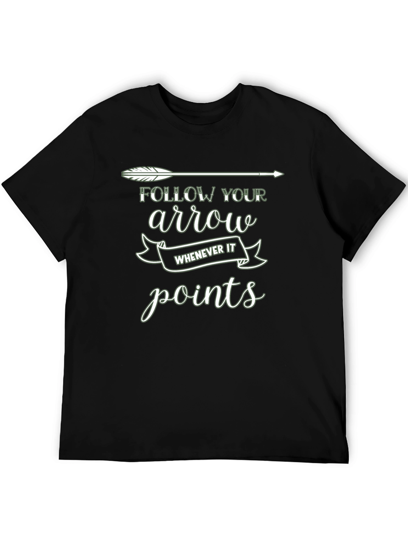 Camiseta Negra con Diseño de Flecha Inspirador