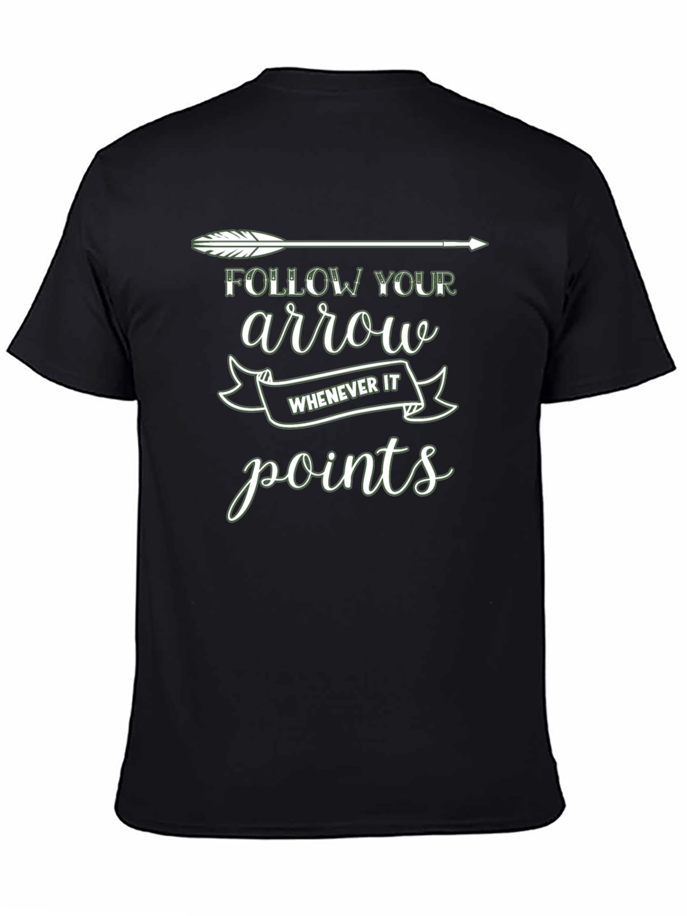 Camiseta Negra con Diseño de Flecha Inspirador