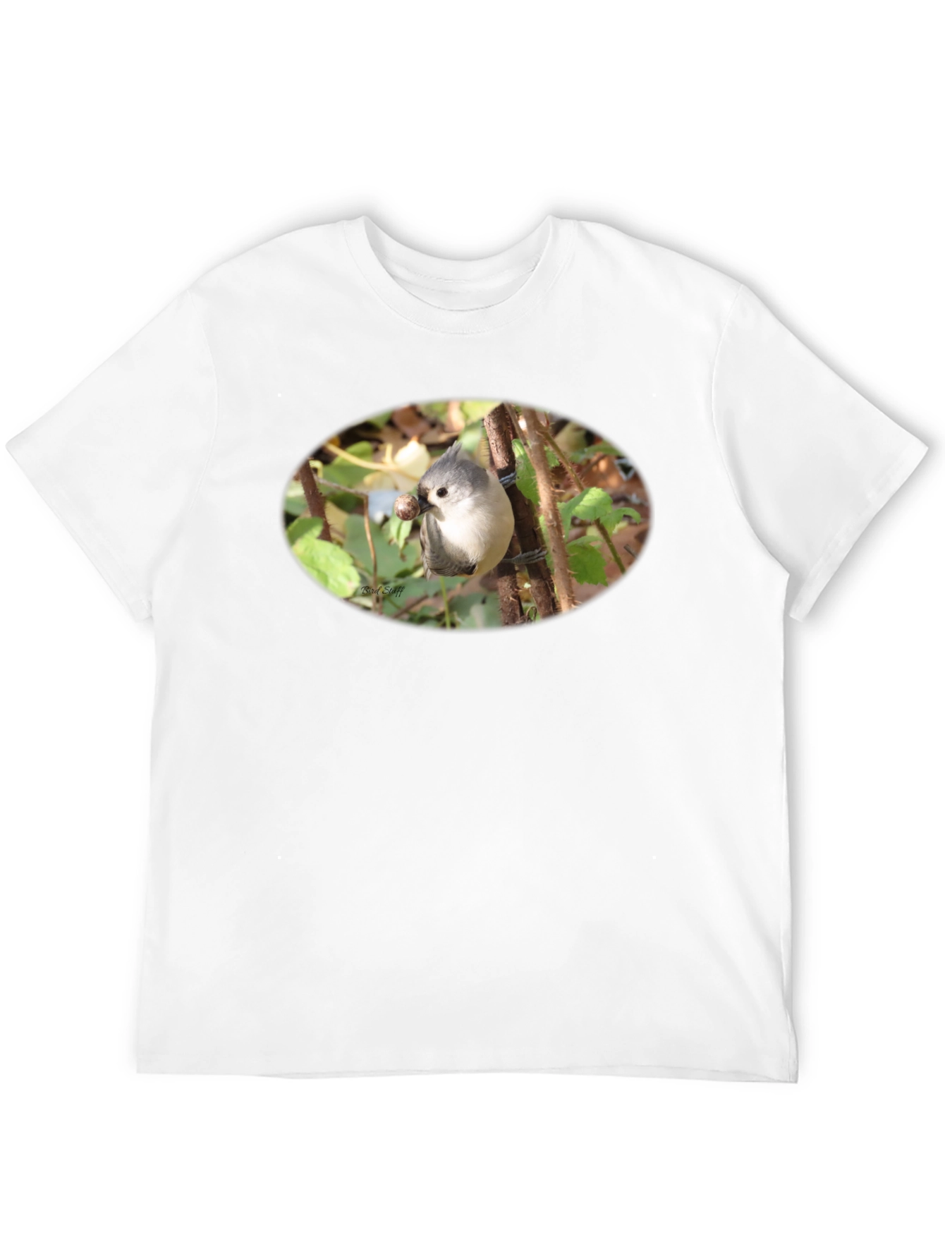 Camiseta Negra con Diseño de Ave Silvestre