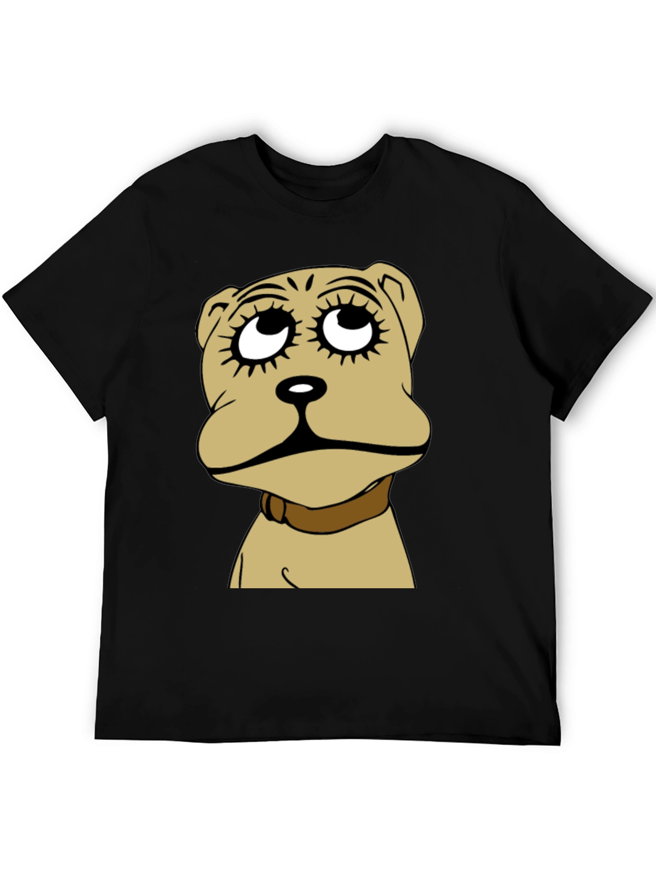 Camiseta Negra con Diseño de Perro Animado