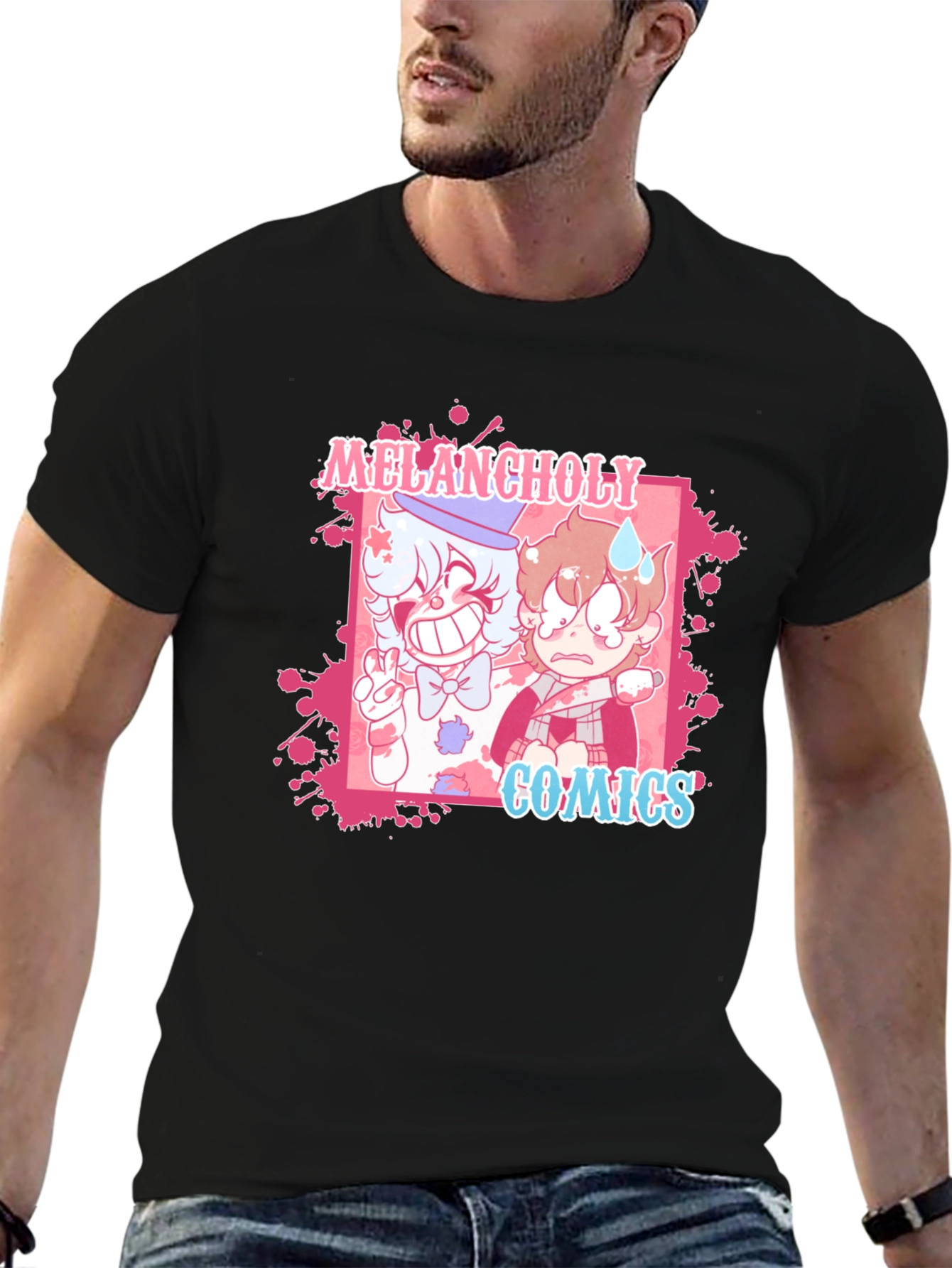 Camiseta Negra Melancholy Comics