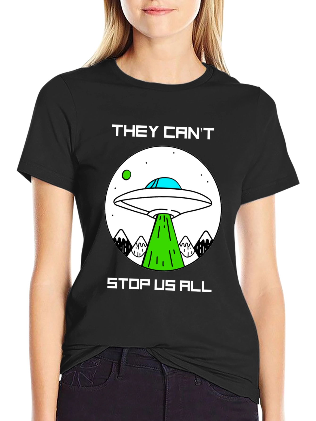 Camiseta Negra: ¡No Pueden Detenernos! OVNI
