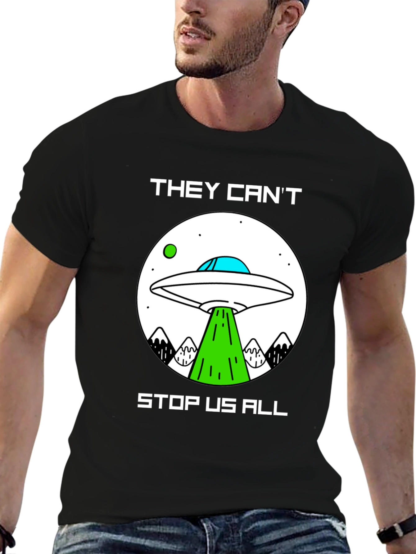 Camiseta Negra: ¡No Pueden Detenernos! OVNI
