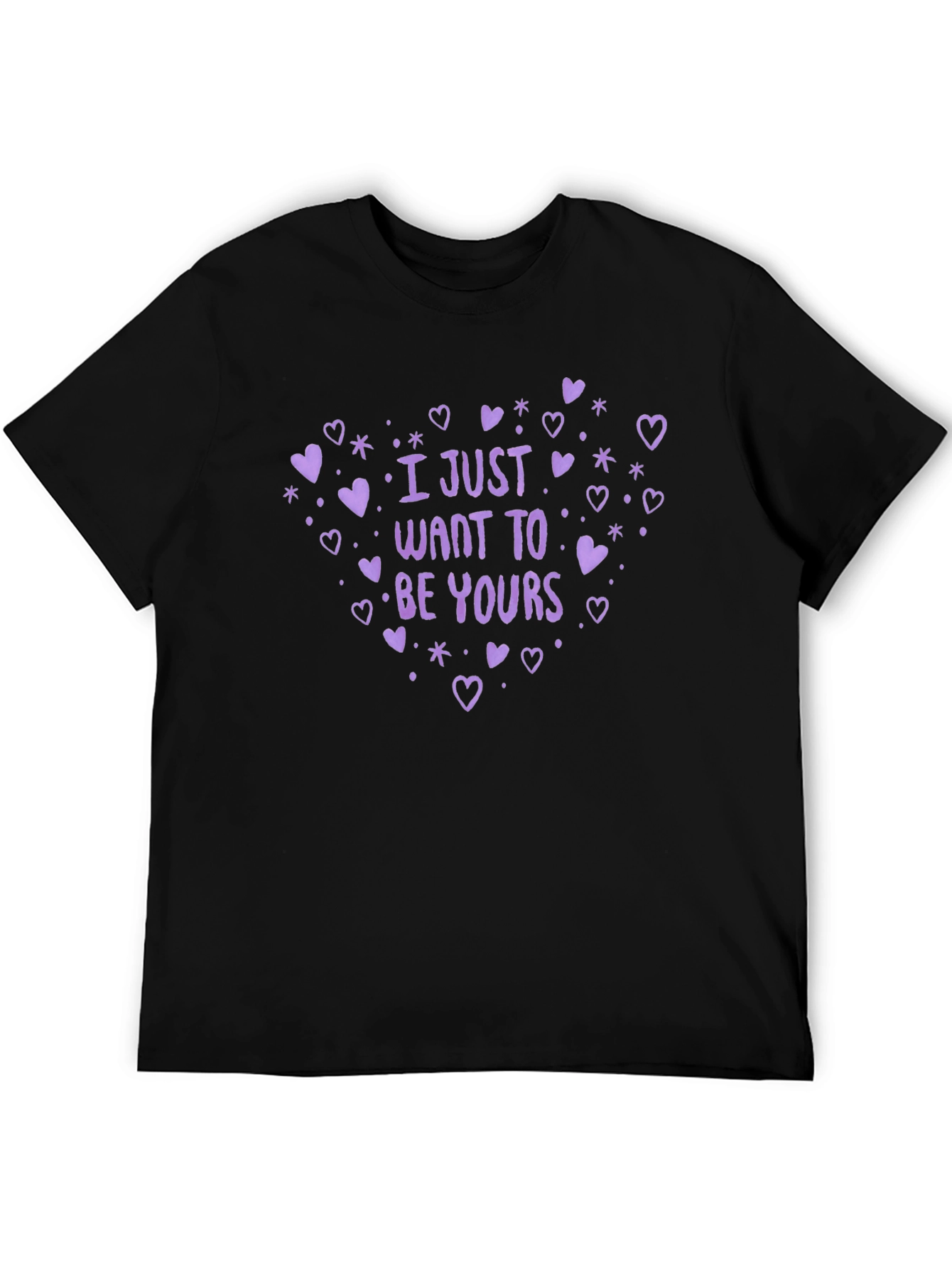 Camiseta Negra con Diseño Romántico Be Yours