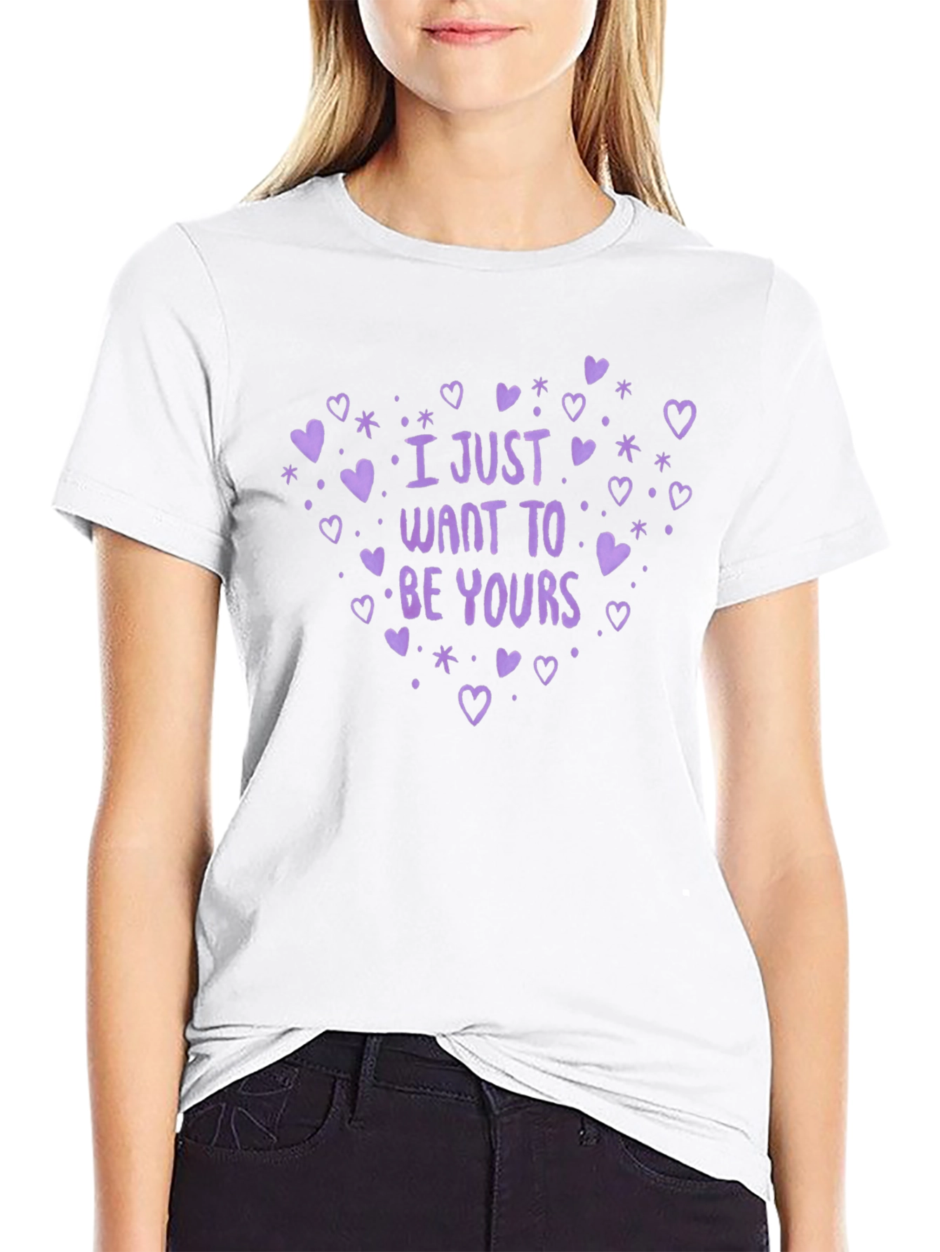 Camiseta Negra con Diseño Romántico Be Yours