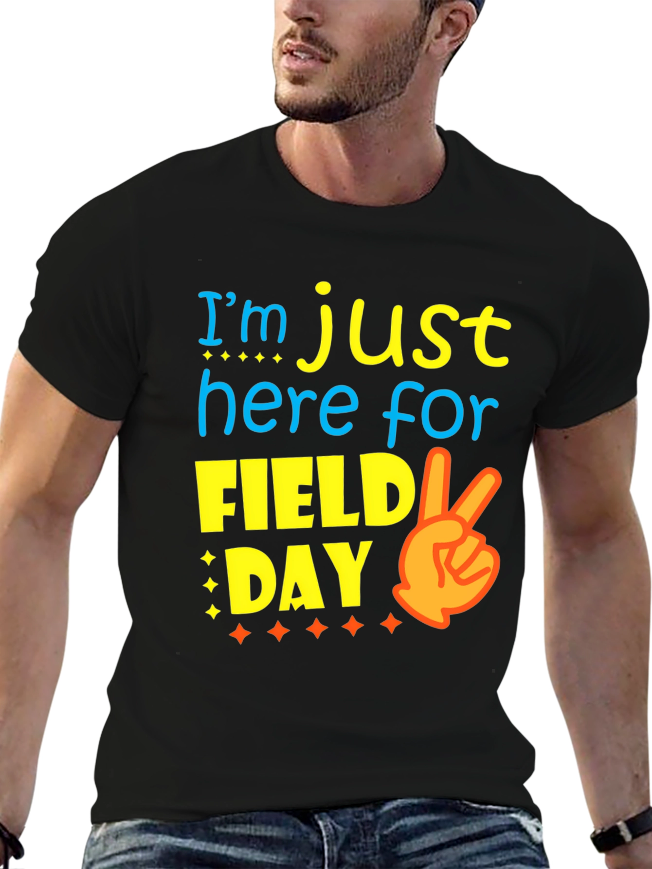 Camiseta Negra Divertida Día de Campo