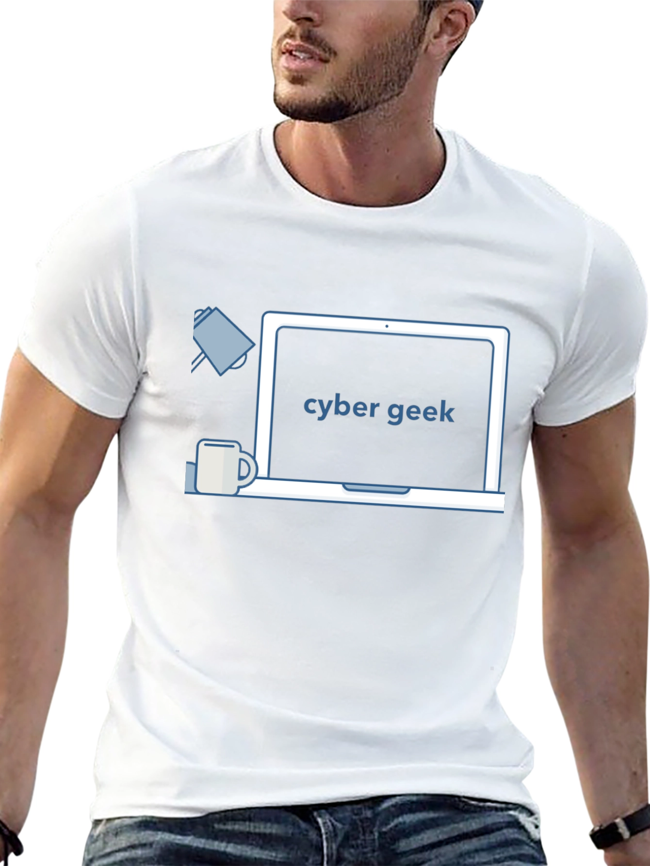 Camiseta Negra Cyber Geek - Diseño Moderno