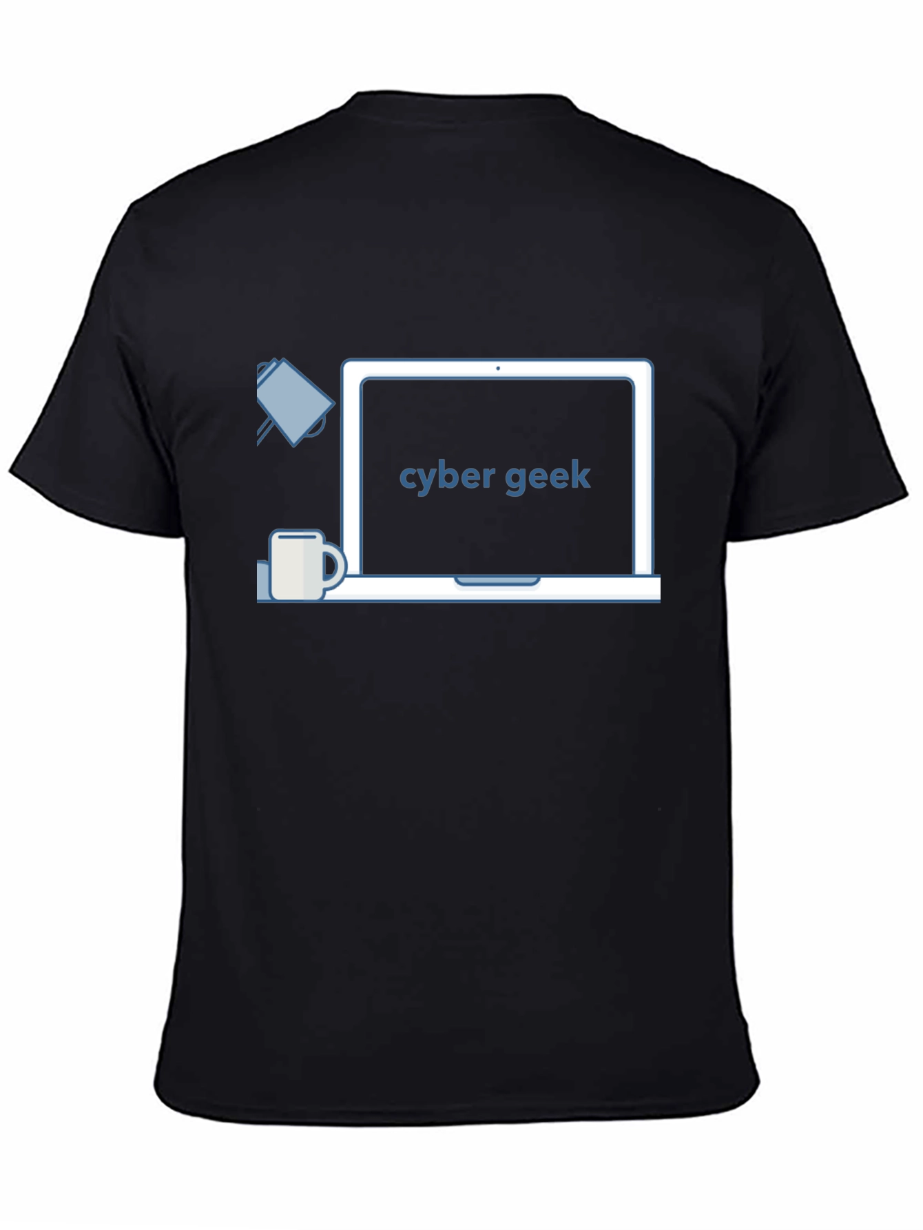 Camiseta Negra Cyber Geek - Diseño Moderno