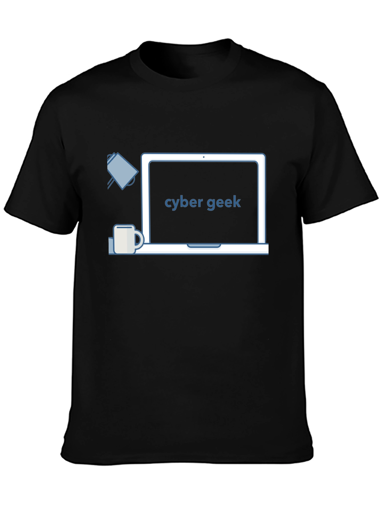 Camiseta Negra Cyber Geek - Diseño Moderno
