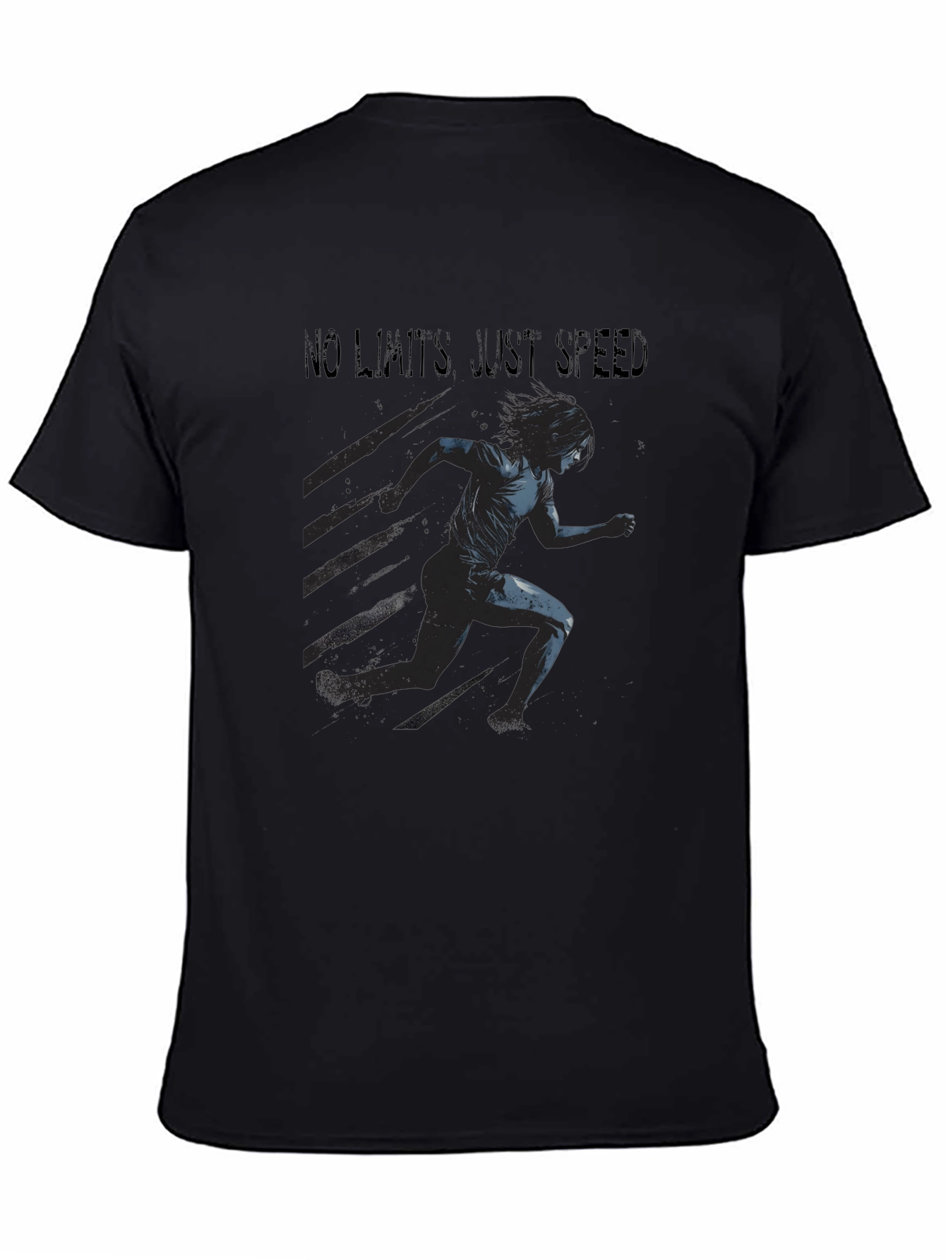 Camiseta Negra Deportiva: Sin Límites Solo Velocidad