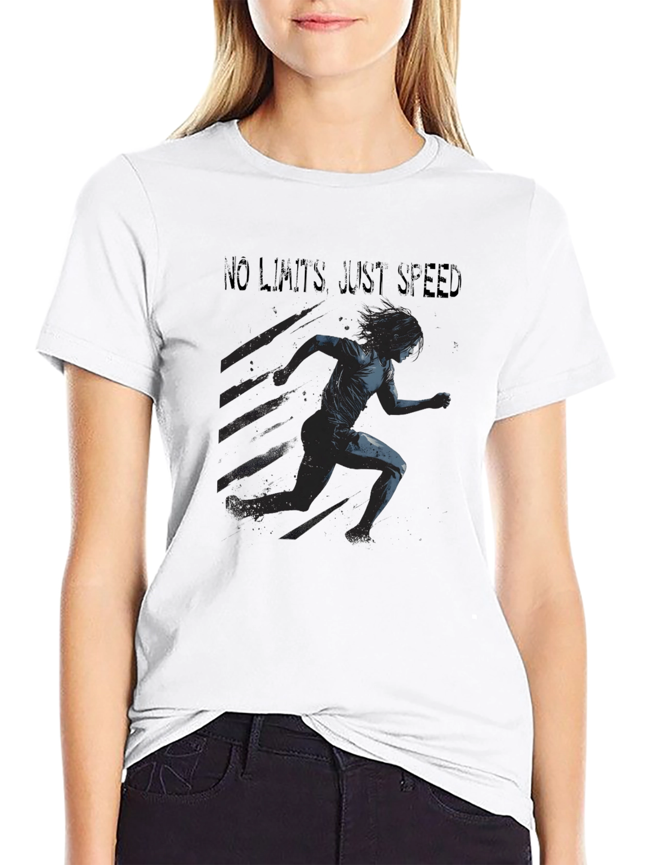 Camiseta Negra Deportiva: Sin Límites Solo Velocidad