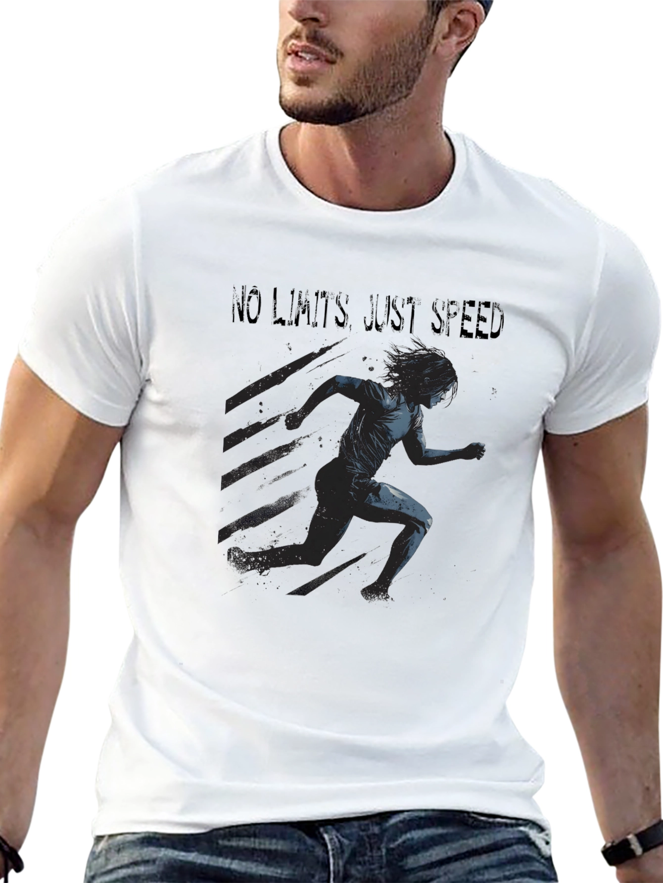 Camiseta Negra Deportiva: Sin Límites Solo Velocidad