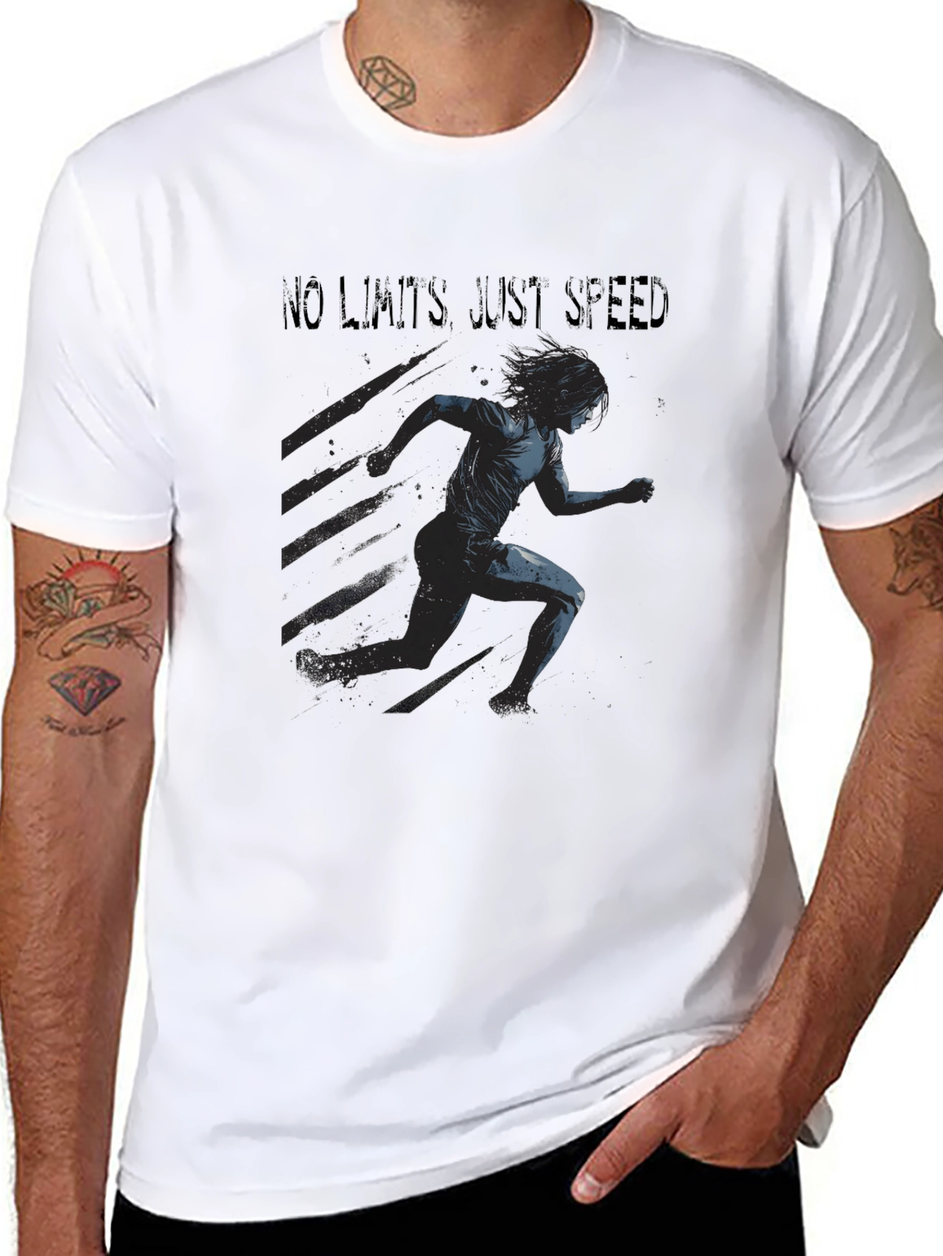 Camiseta Negra Deportiva: Sin Límites Solo Velocidad