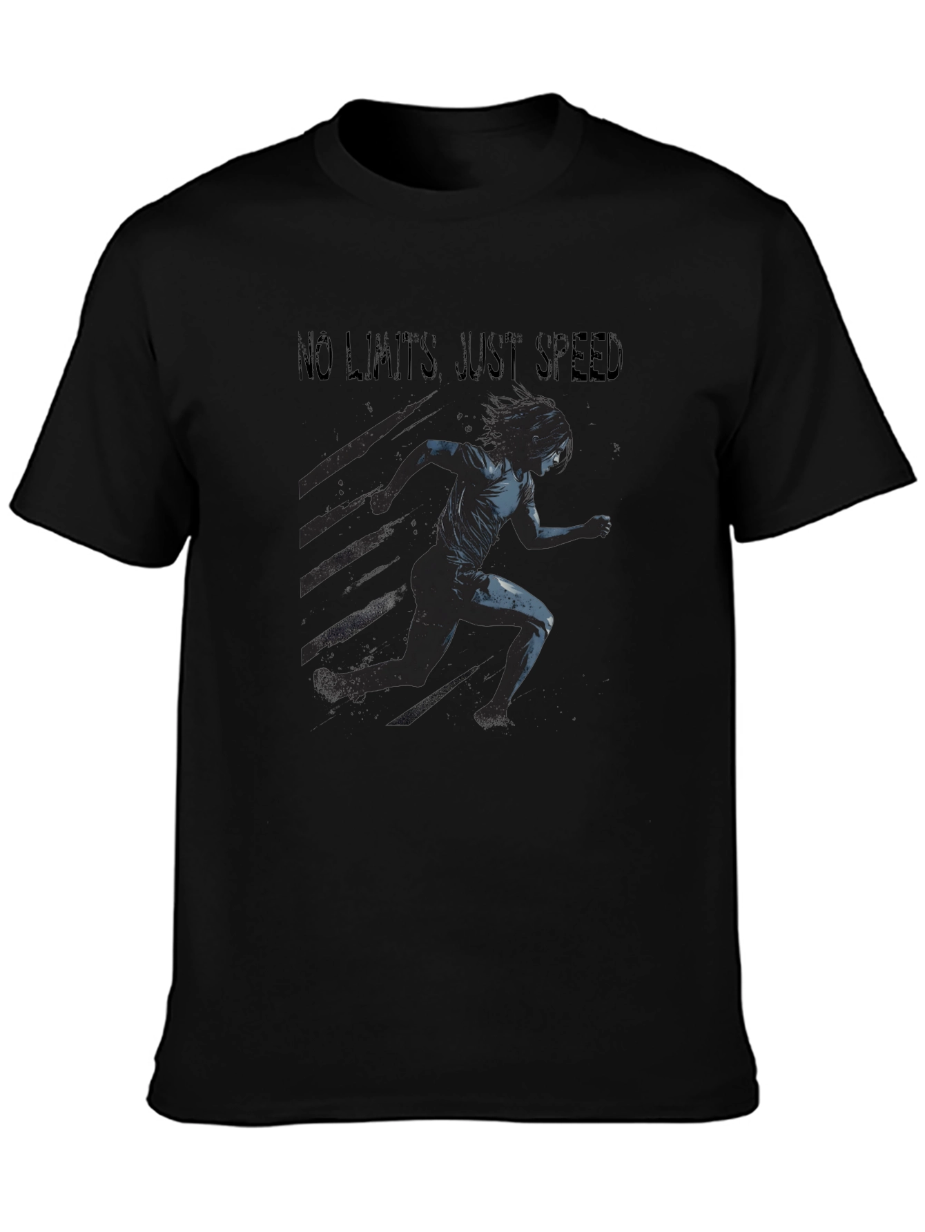 Camiseta Negra Deportiva: Sin Límites Solo Velocidad