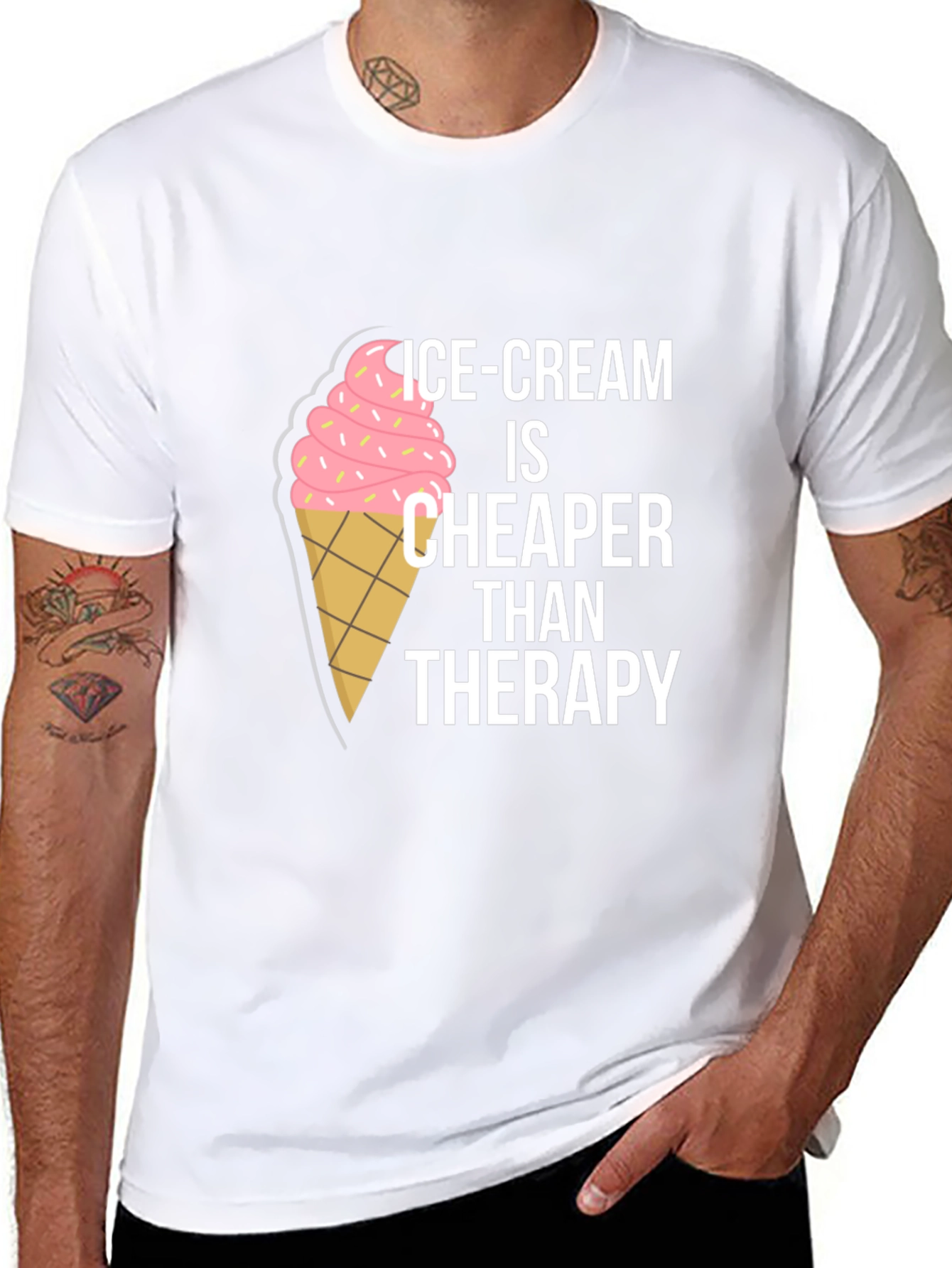 Camiseta Negra con Diseño Helado - Terapia Económica