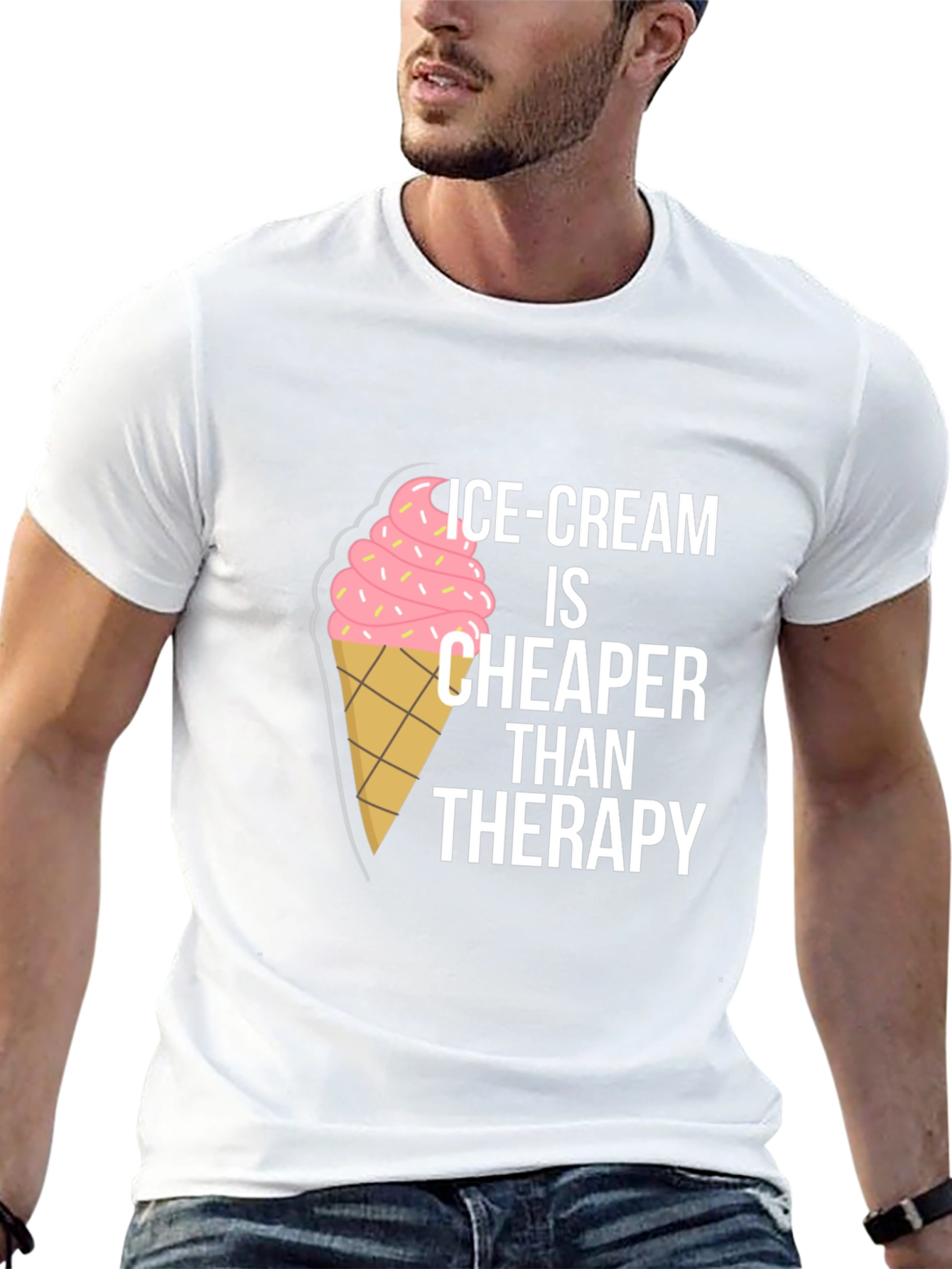 Camiseta Negra con Diseño Helado - Terapia Económica