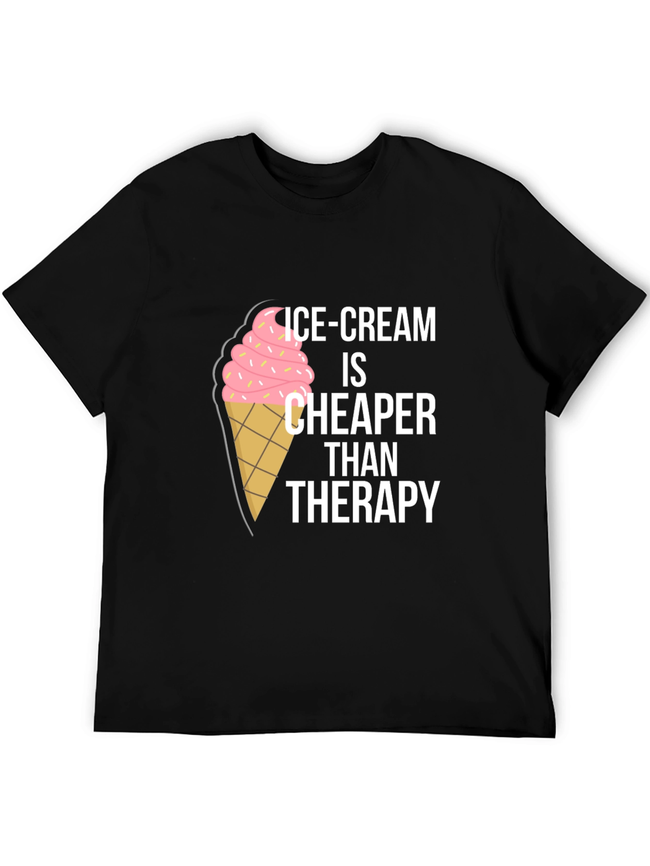 Camiseta Negra con Diseño Helado - Terapia Económica