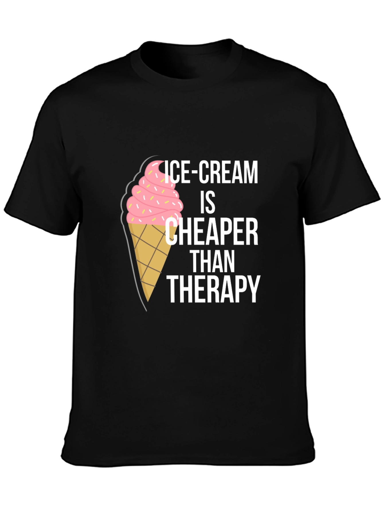 Camiseta Negra con Diseño Helado - Terapia Económica
