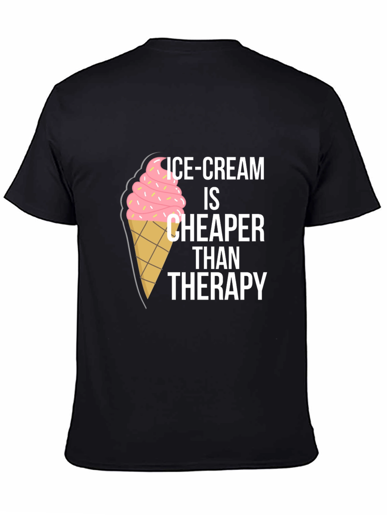 Camiseta Negra con Diseño Helado - Terapia Económica