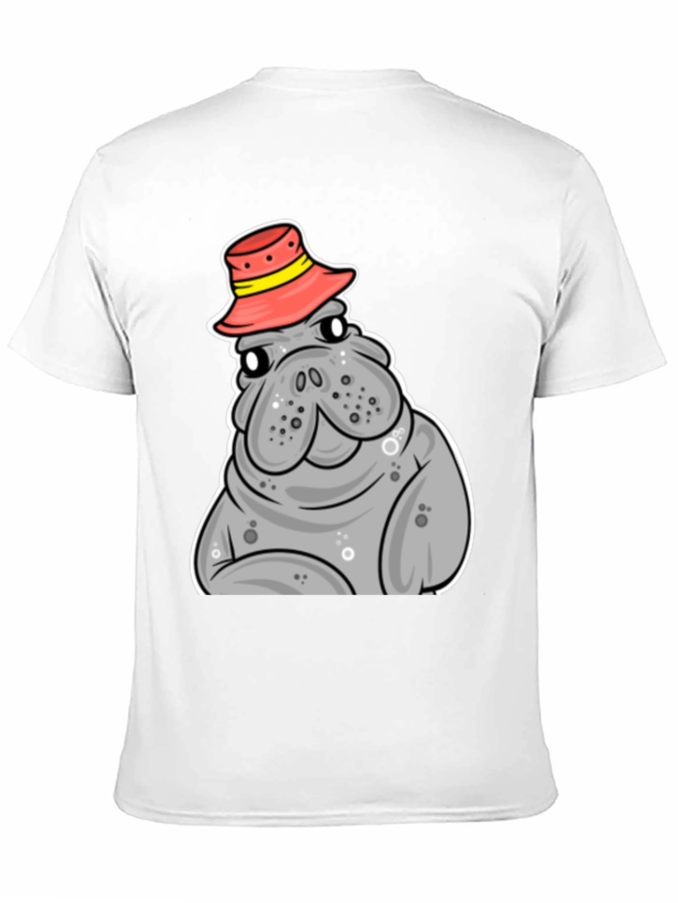 Camiseta Negra con Manatí con Sombrero