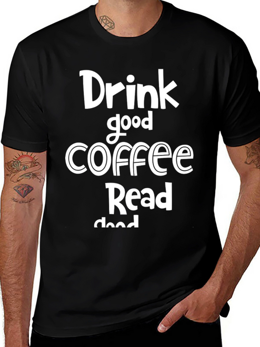 Camiseta Negra: Bebe Café Lee Libros