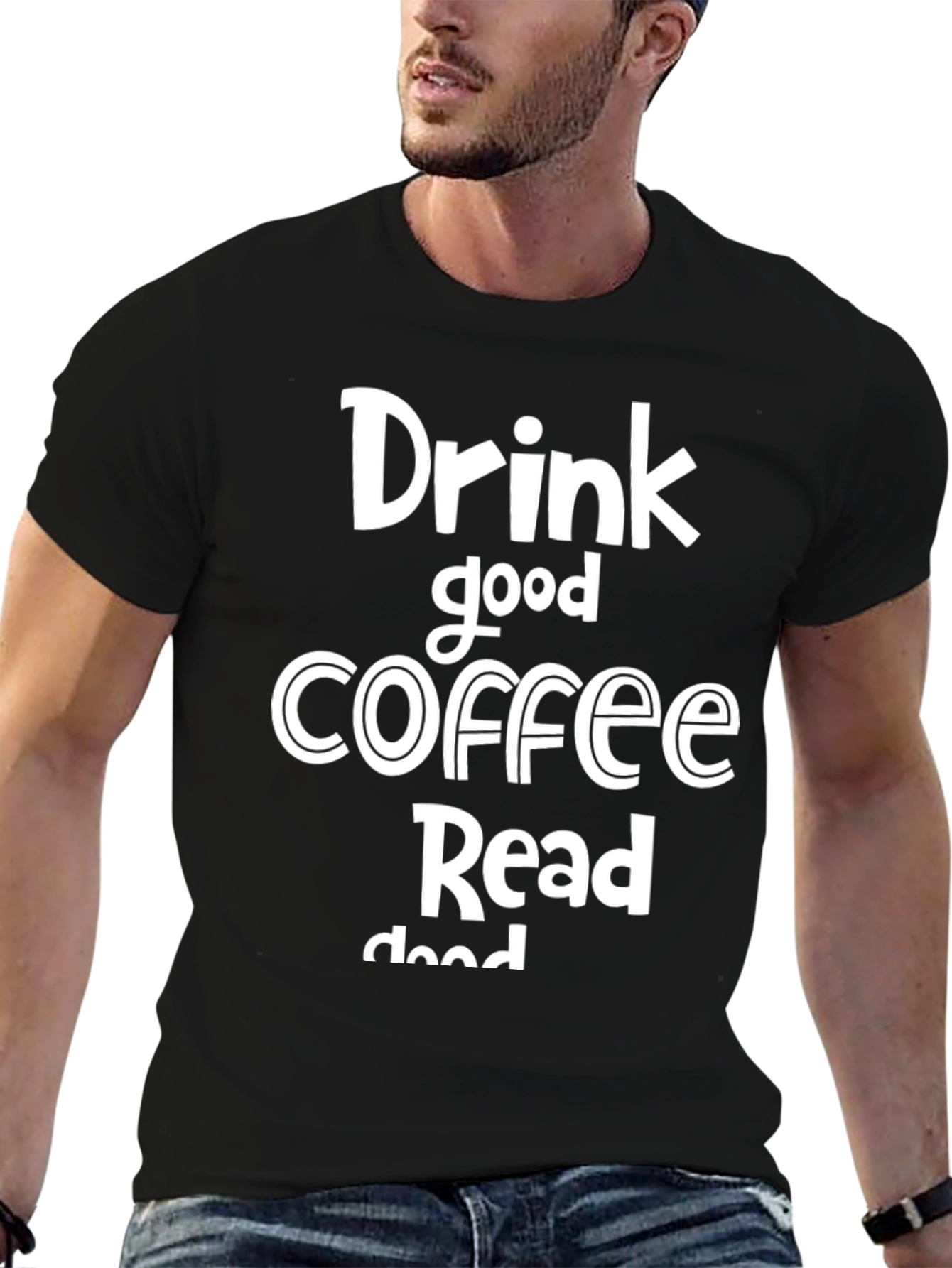 Camiseta Negra: Bebe Café Lee Libros