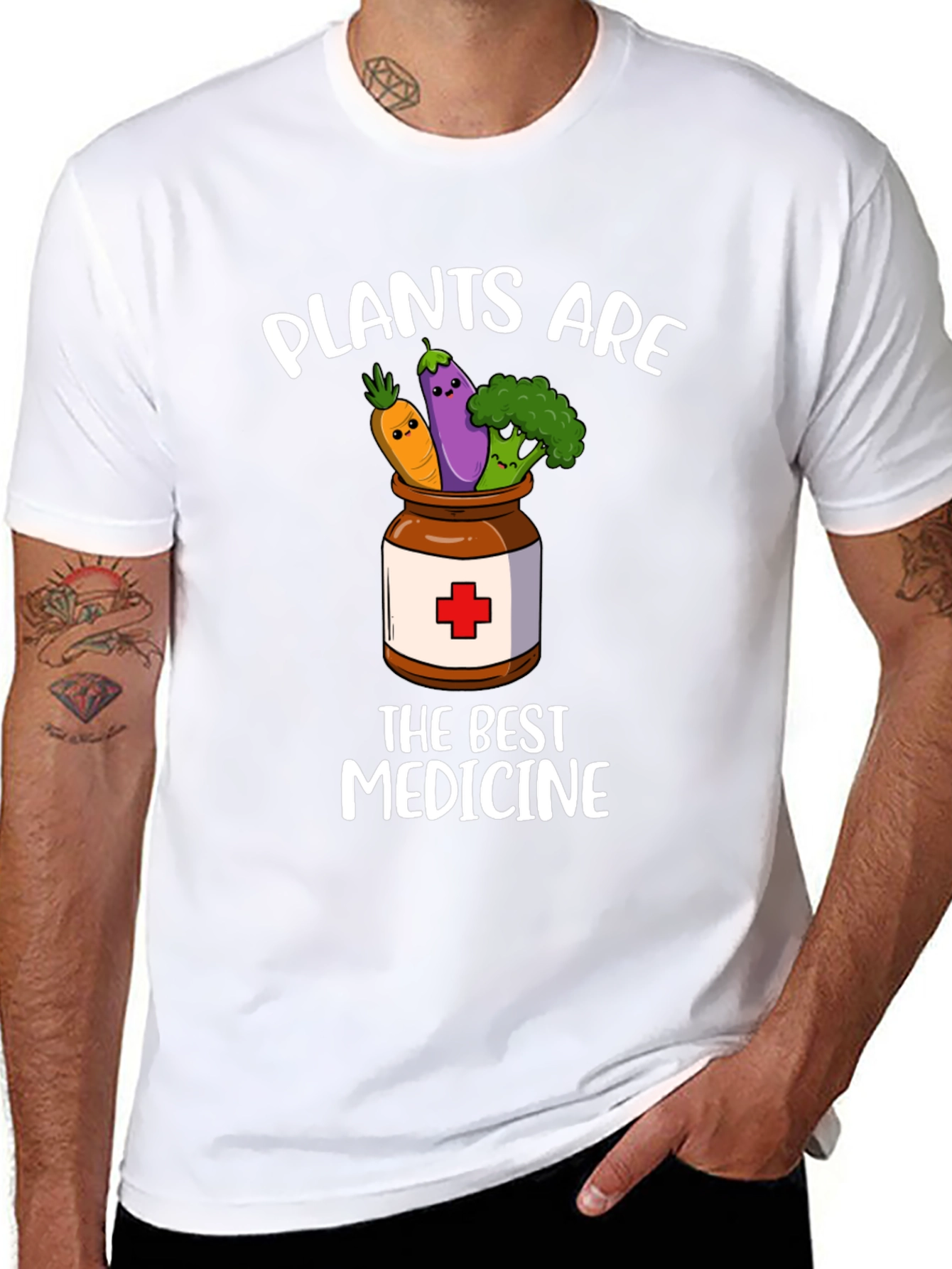 Camiseta Negra: Plantas Son la Mejor Medicina