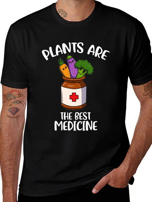 Camiseta Negra: Plantas Son la Mejor Medicina